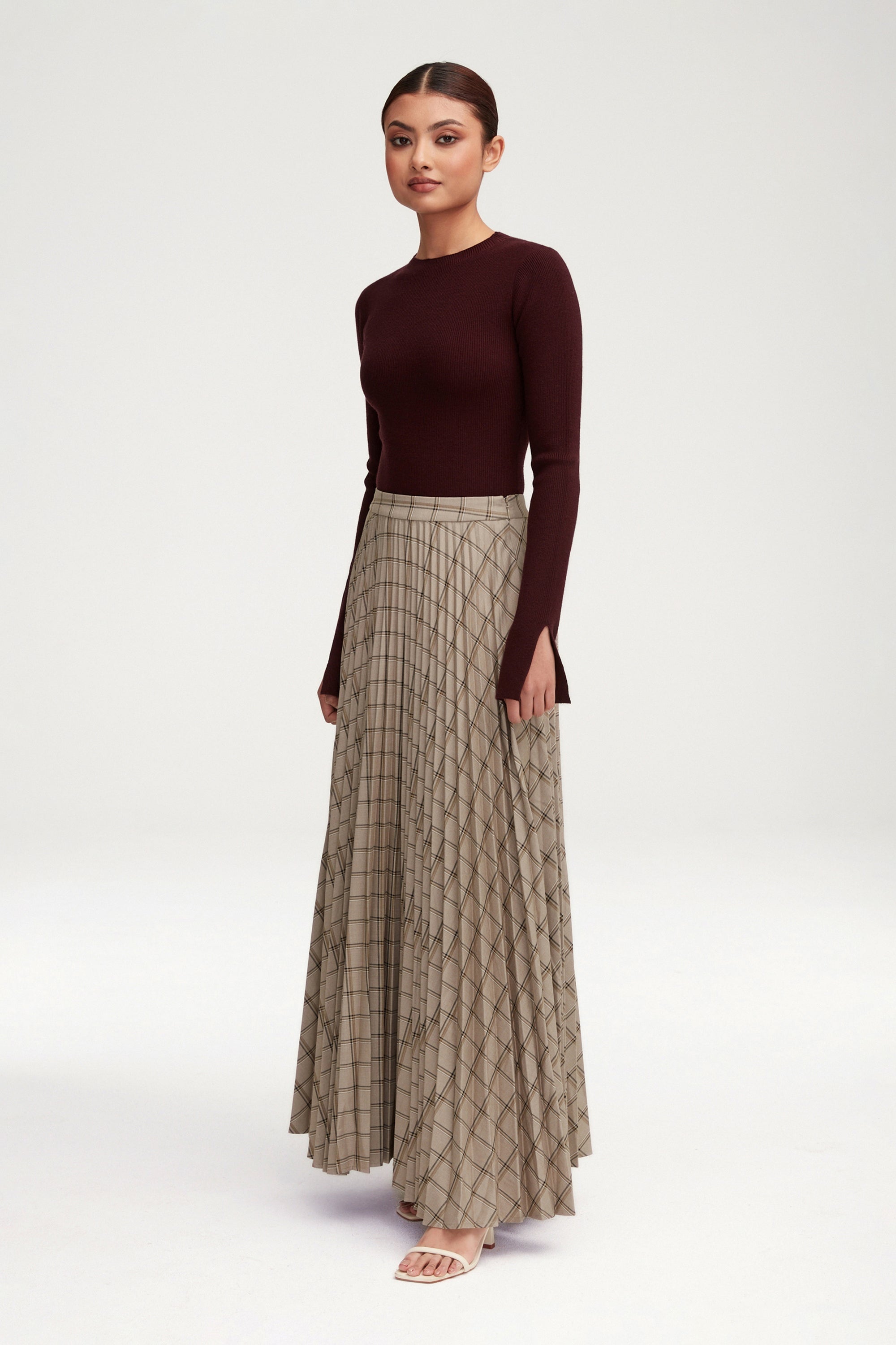 Grey pleated clearance a line skirt