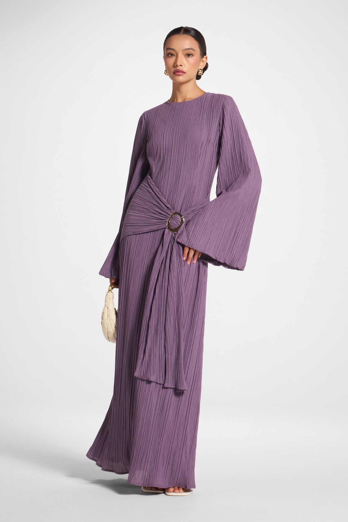 Plissé Maxi Dress - Purple Sage Dress Veiled 
