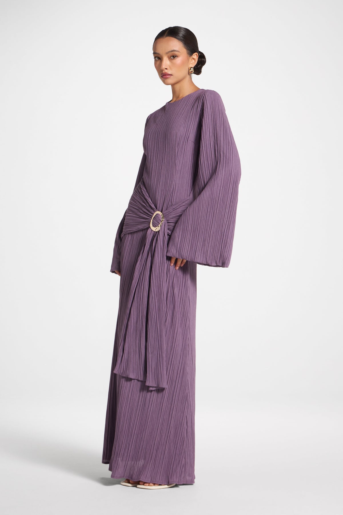 Plissé Maxi Dress - Purple Sage Dress Veiled 