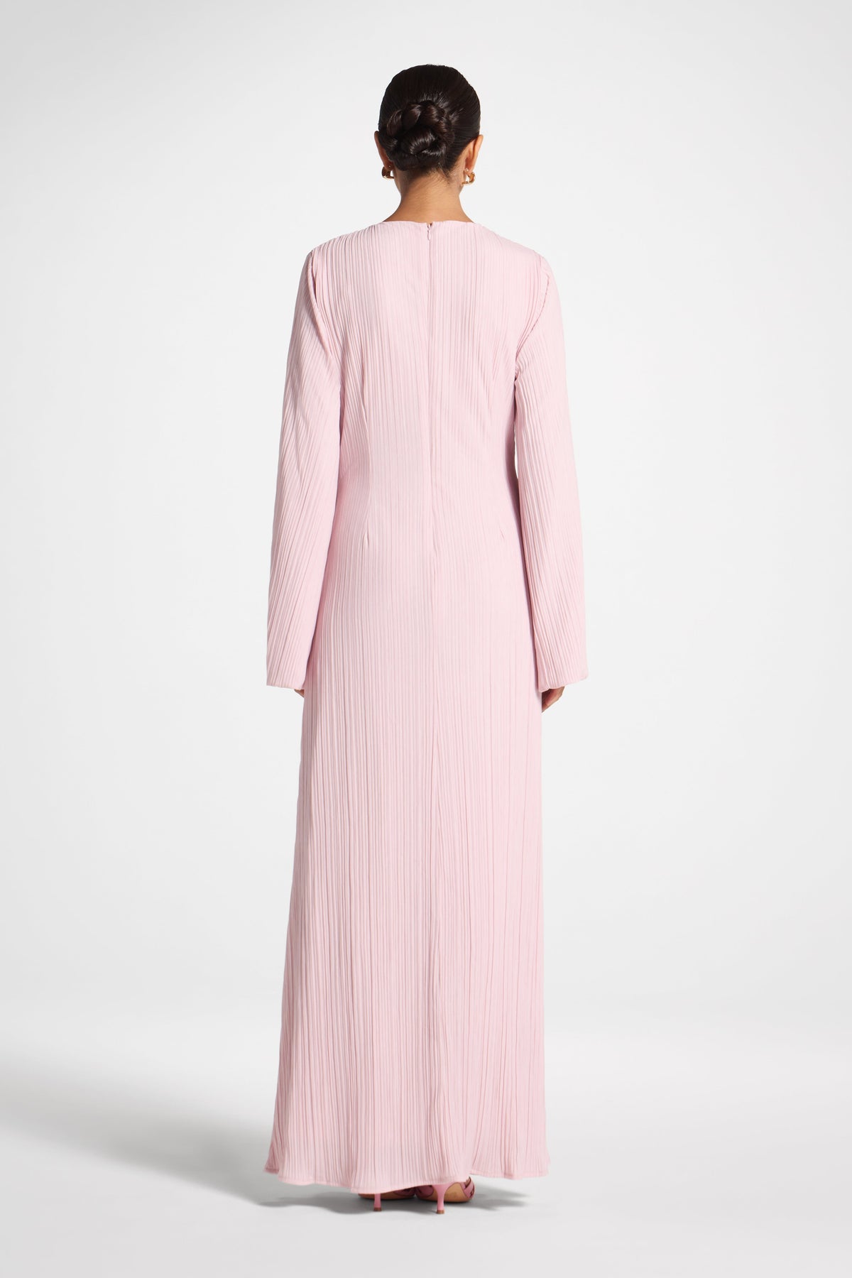 Plissé Maxi Dress - Soft Pink Dress Veiled 