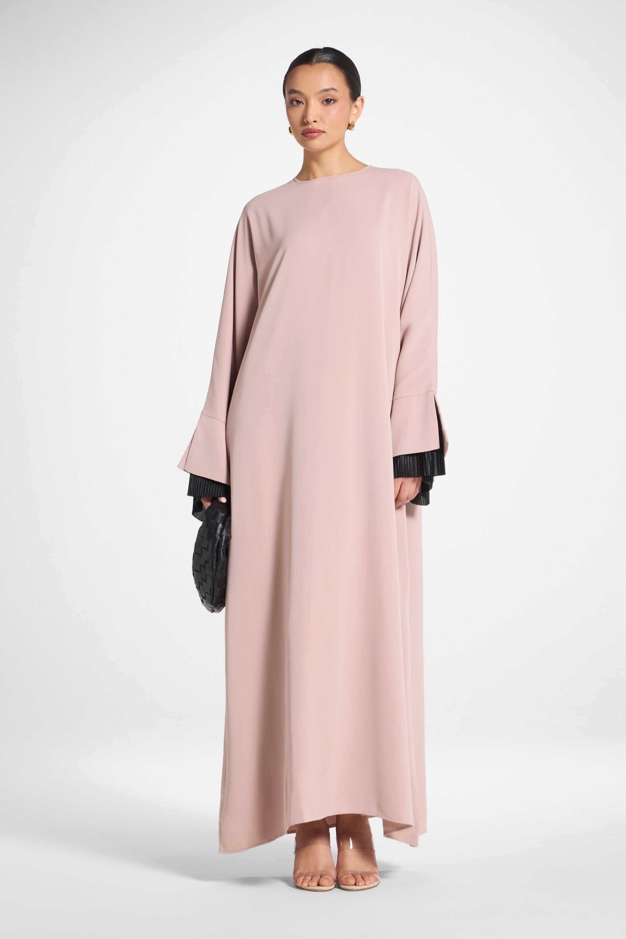 Plisse Sleeve Abaya - Mink Abayas Veiled 