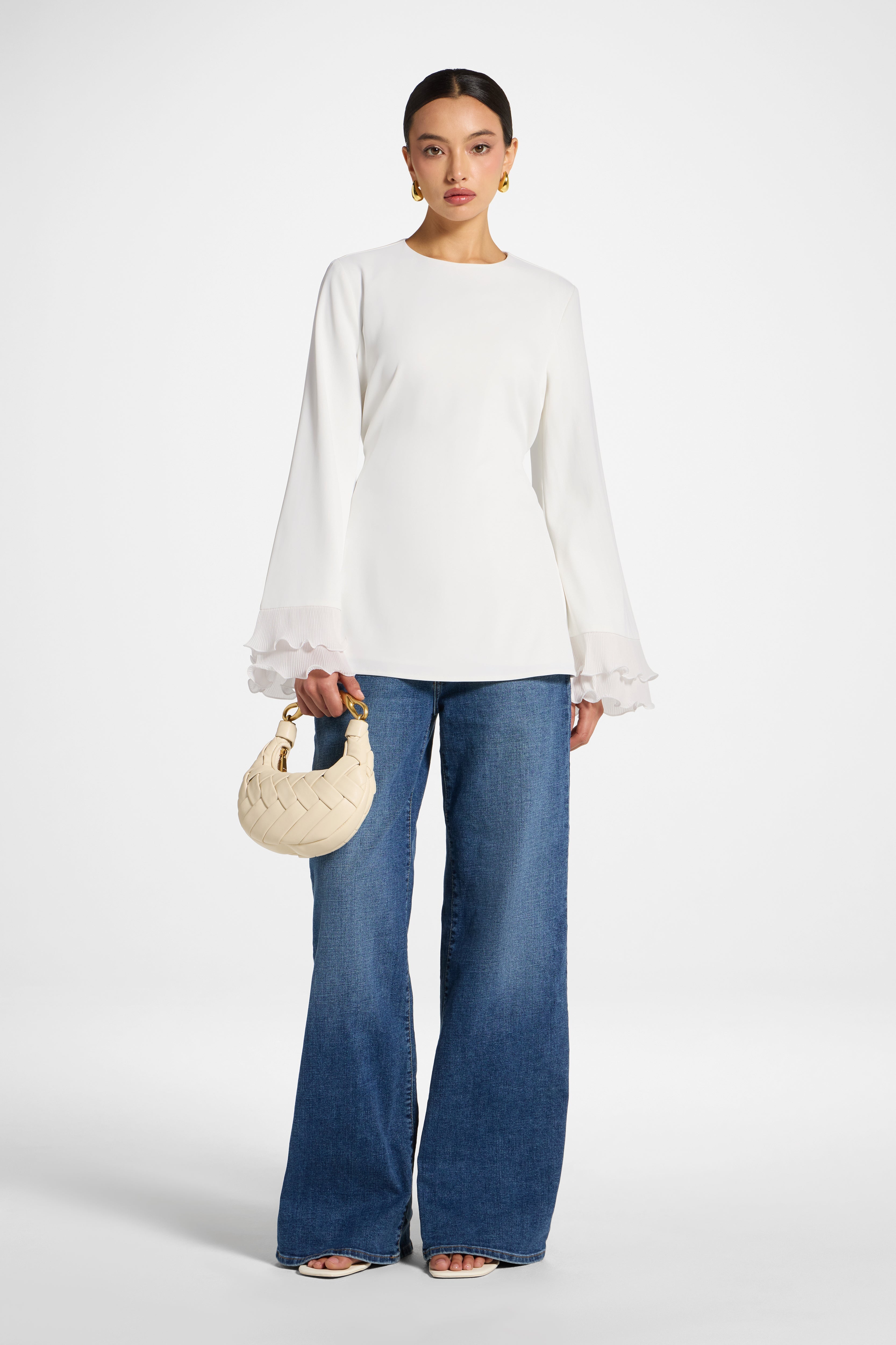 Plisse Top - White Abayas Veiled 