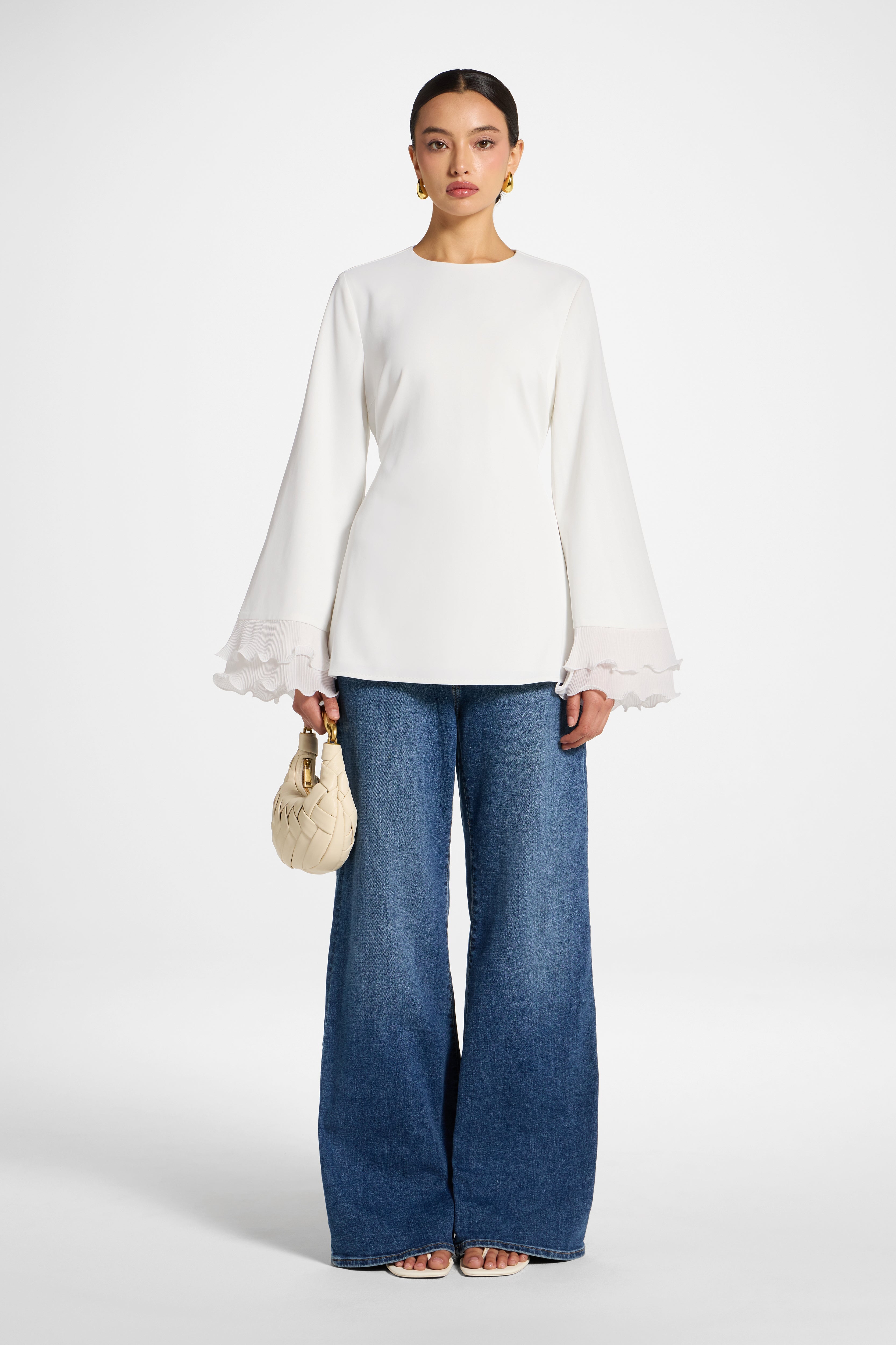 Plisse Top - White Abayas Veiled 
