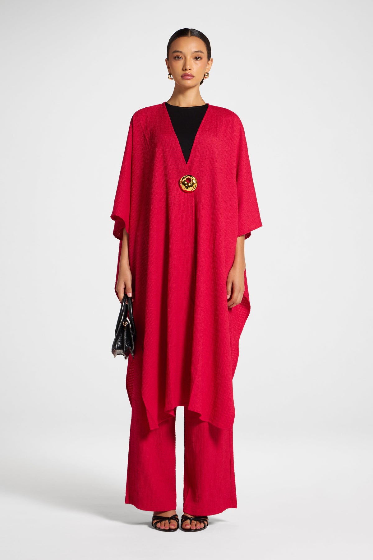 Poncho & Pant Set - Cherry Pants Veiled 