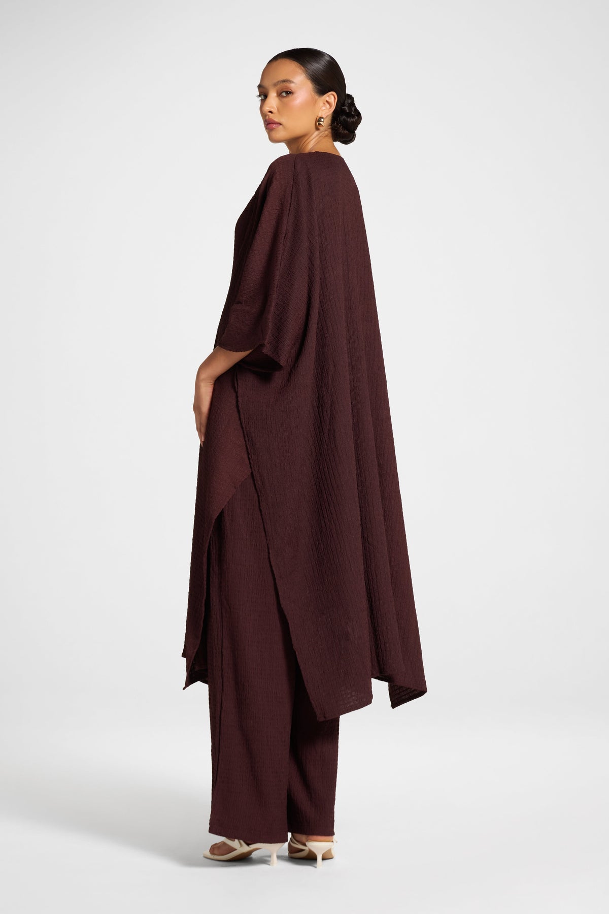 Poncho & Pant Set - Espresso Veiled 