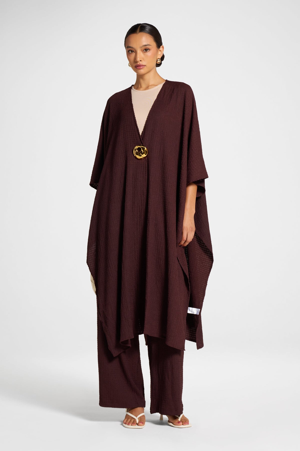 Poncho & Pant Set - Espresso Veiled 