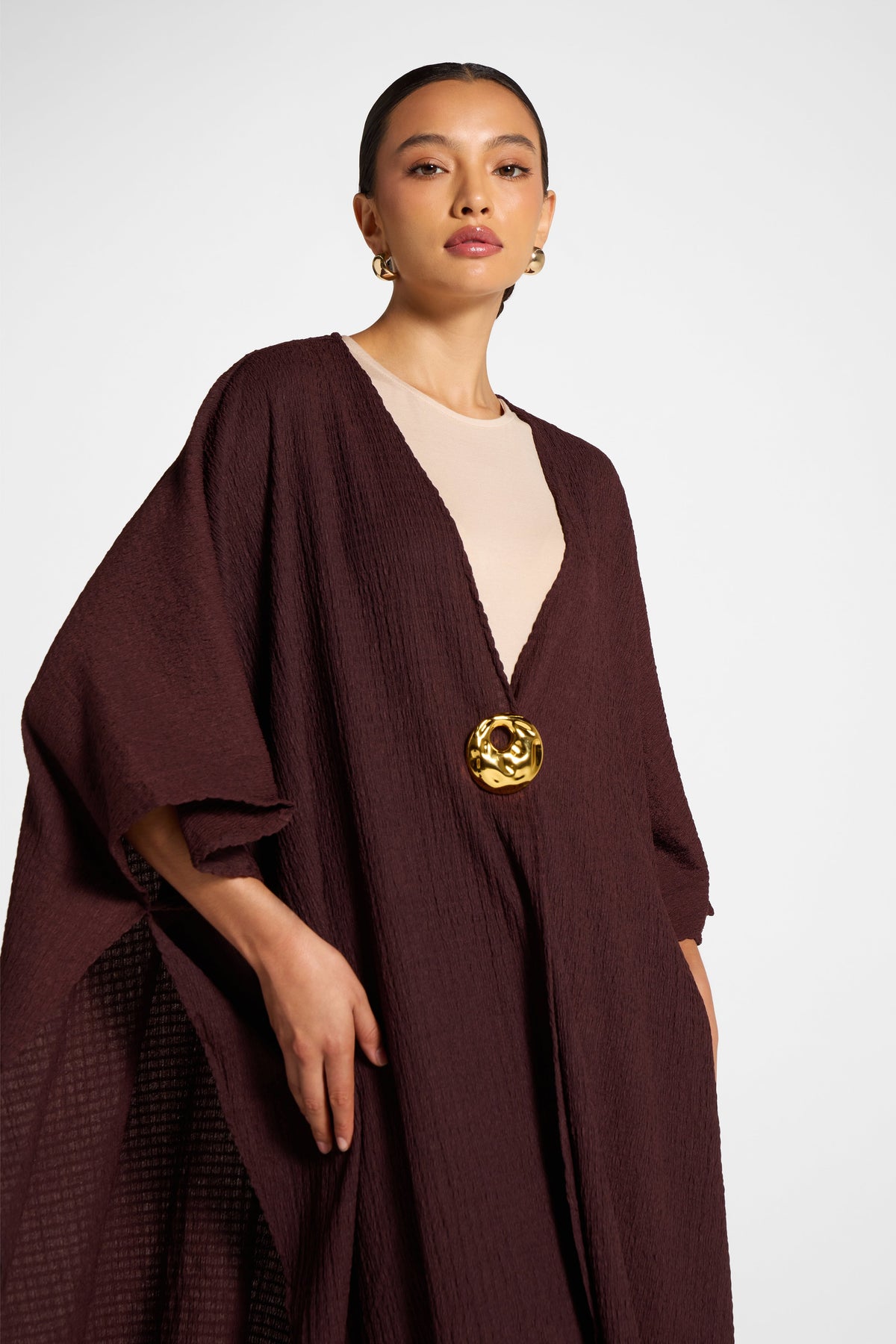 Poncho & Pant Set - Espresso Veiled 