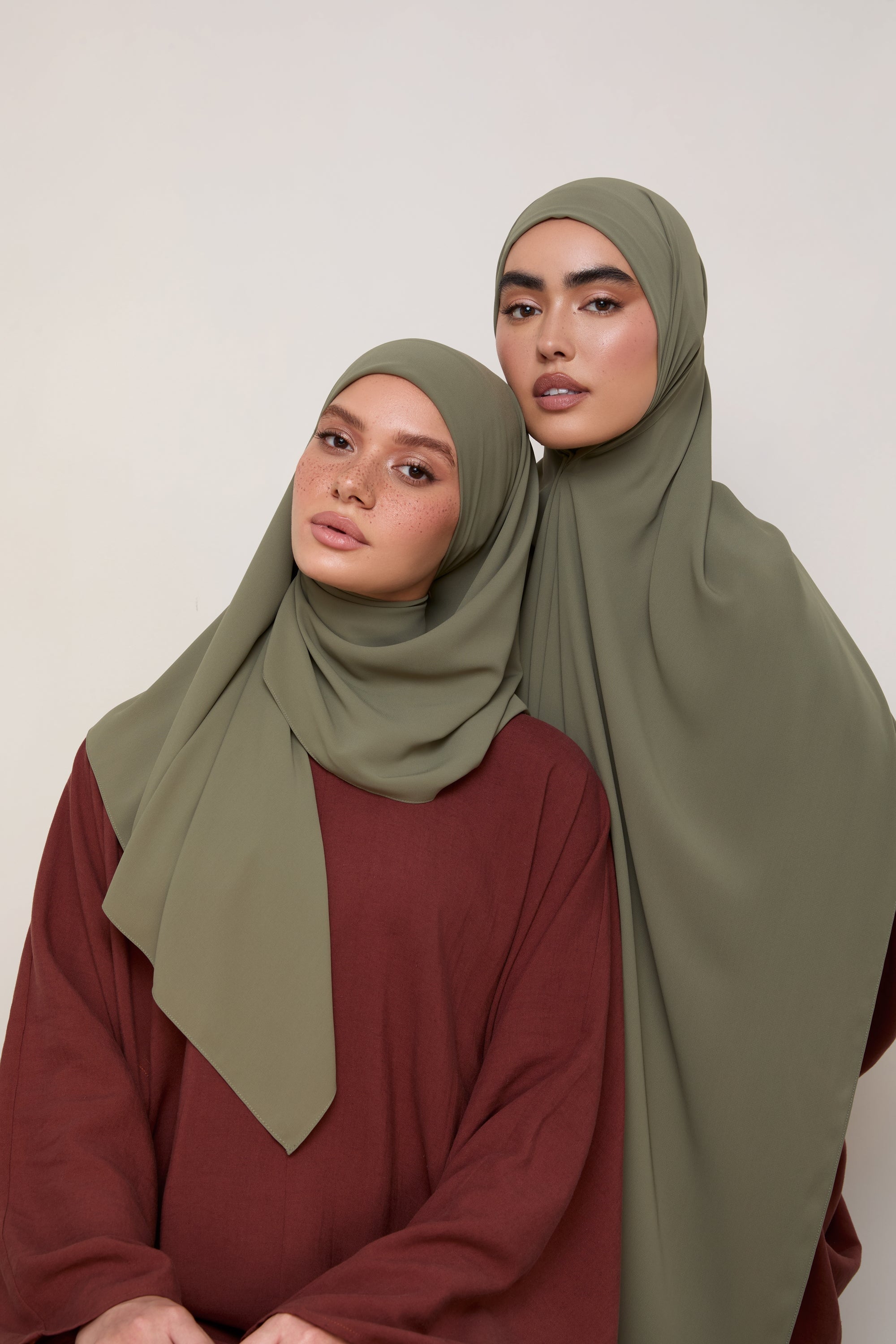 Premium Chiffon Hijab - Dusty Olive Hijabs Veiled 