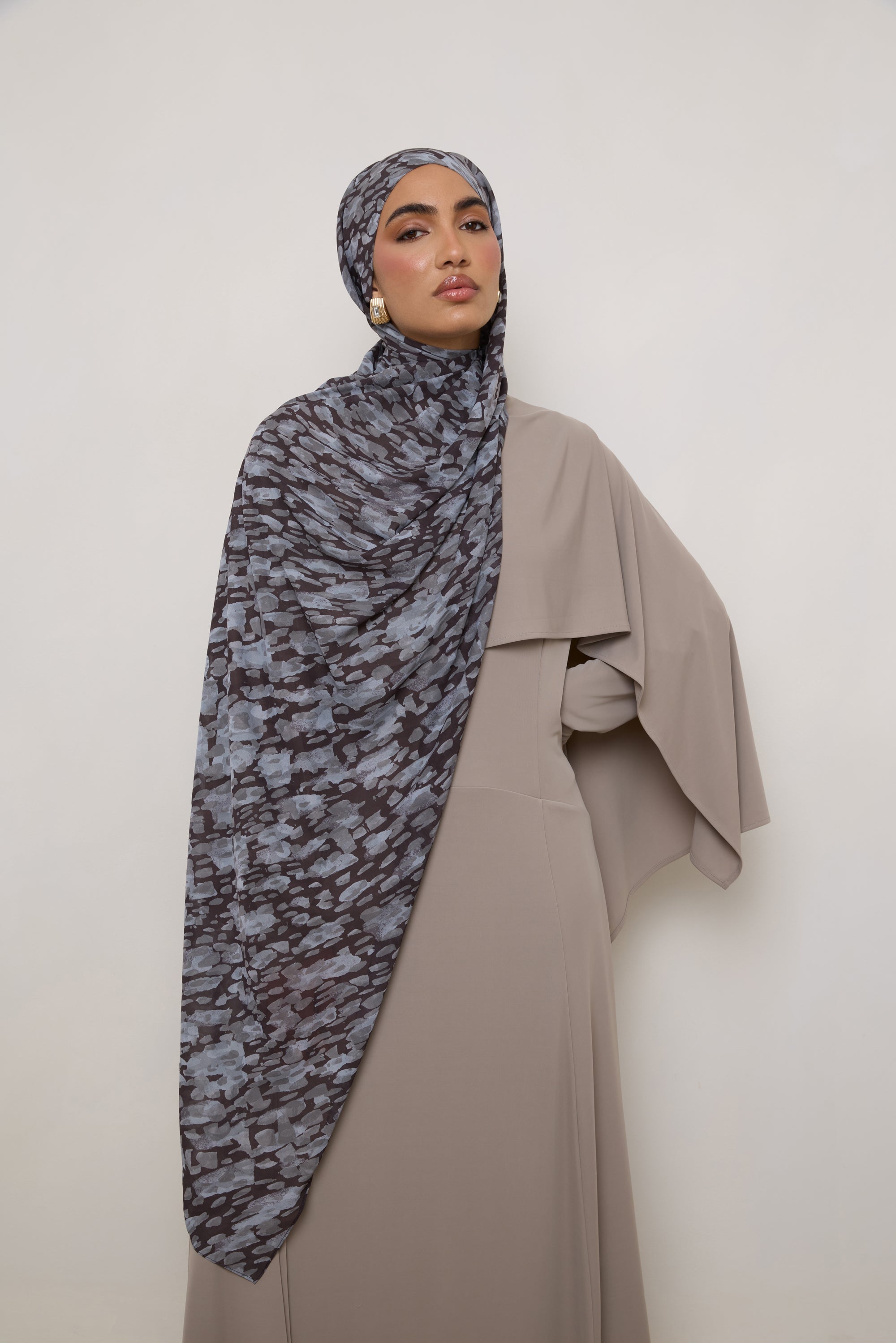 Printed Chiffon Hijab - Cloudburst Hijab Veiled 