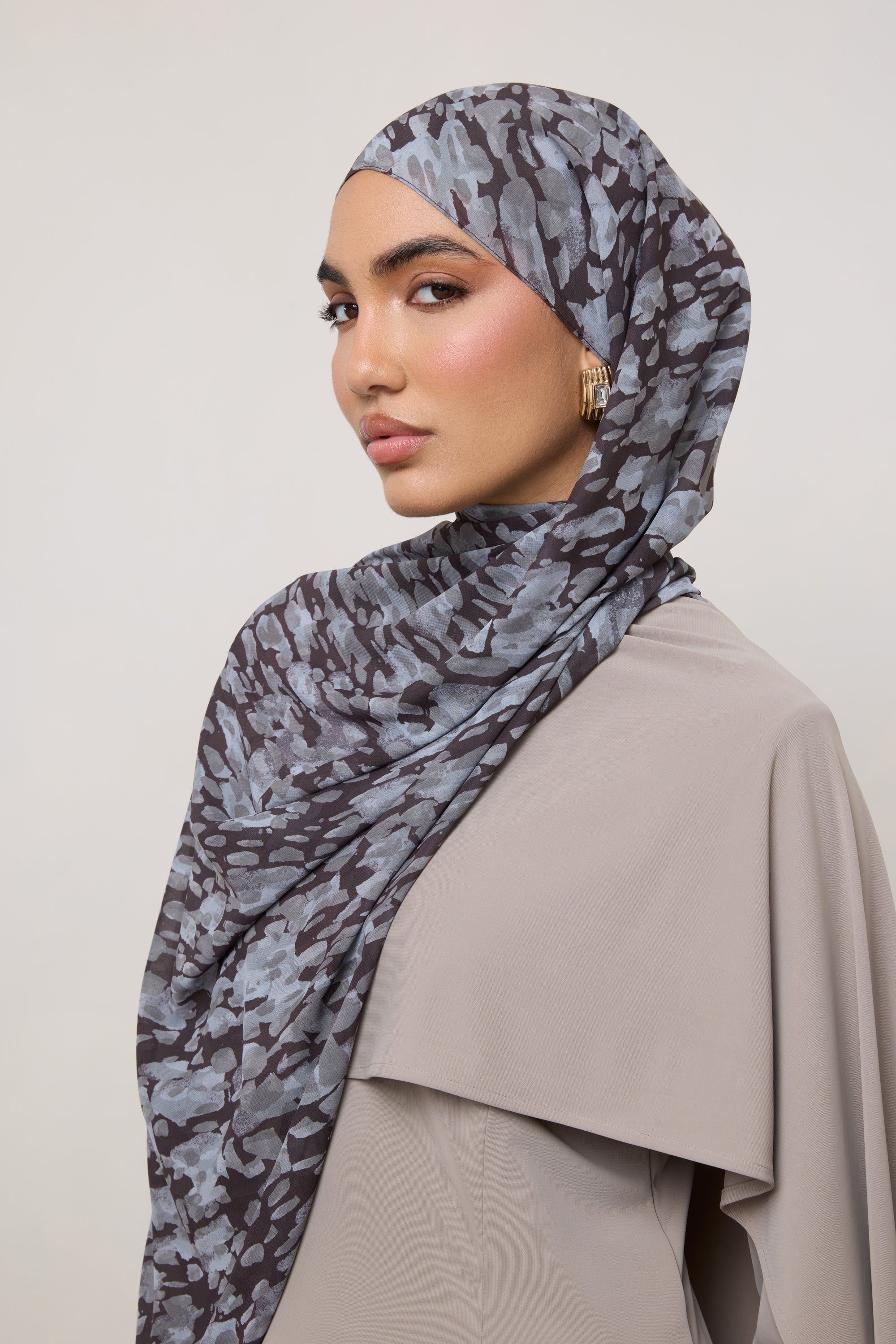 Printed Chiffon Hijab - Cloudburst Hijab Veiled 