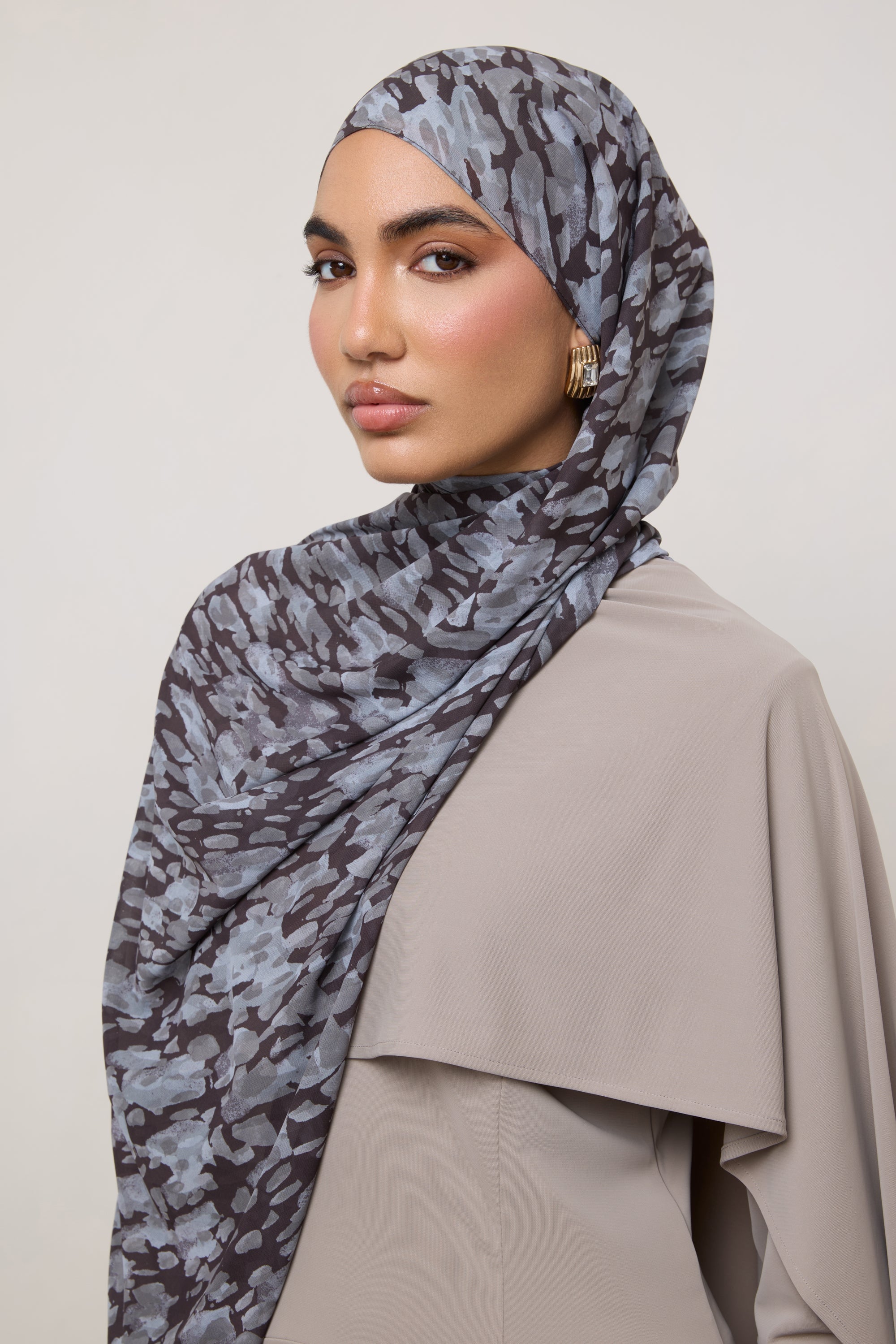 Printed Chiffon Hijab - Cloudburst Hijab Veiled 