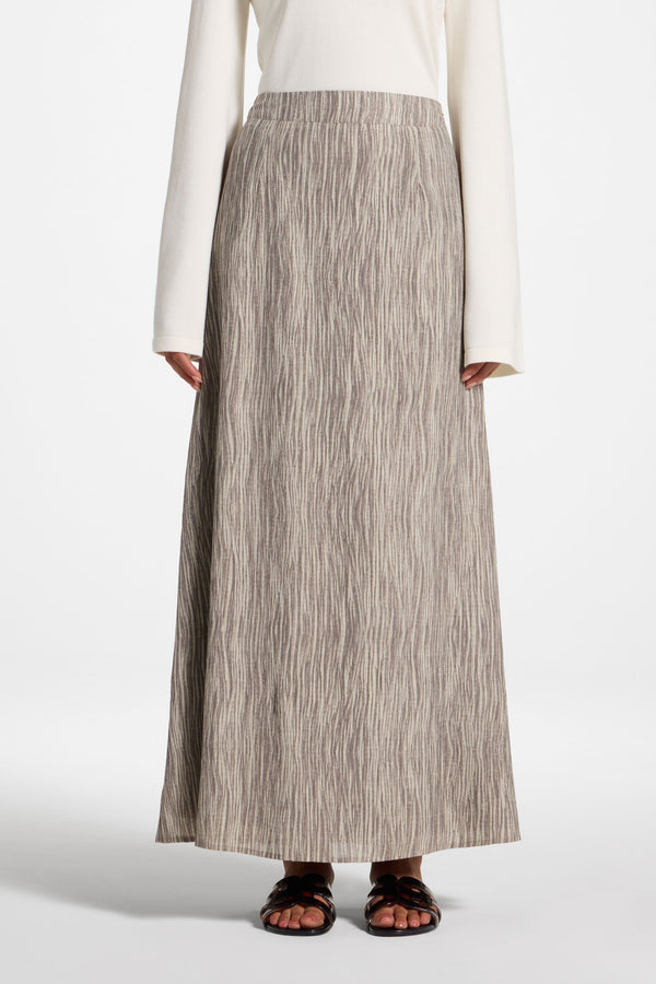 Printed Maxi Skirt - Taupe Abayas Veiled 