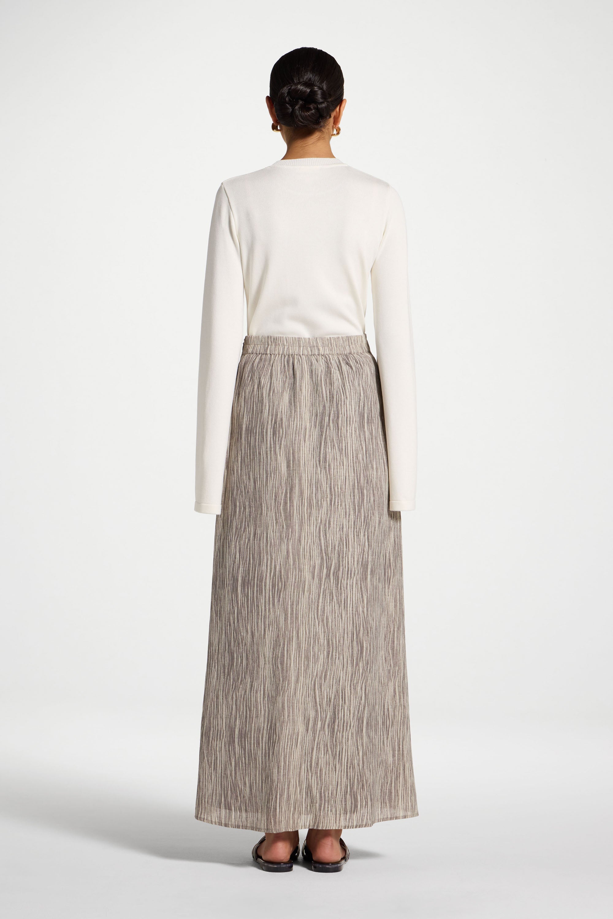 Printed Maxi Skirt - Taupe Abayas Veiled 