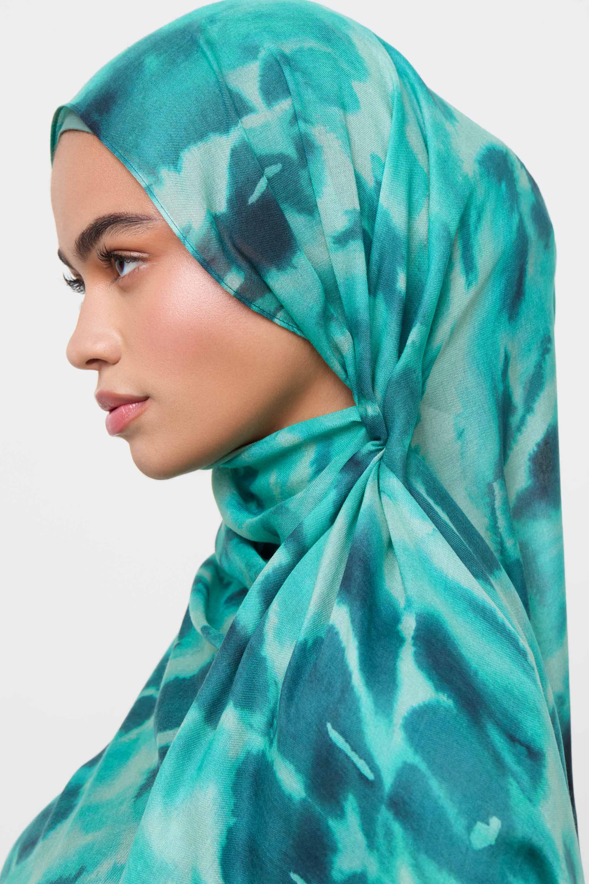 Printed Modal Hijab - Aqua Mirage Hijabs Veiled 