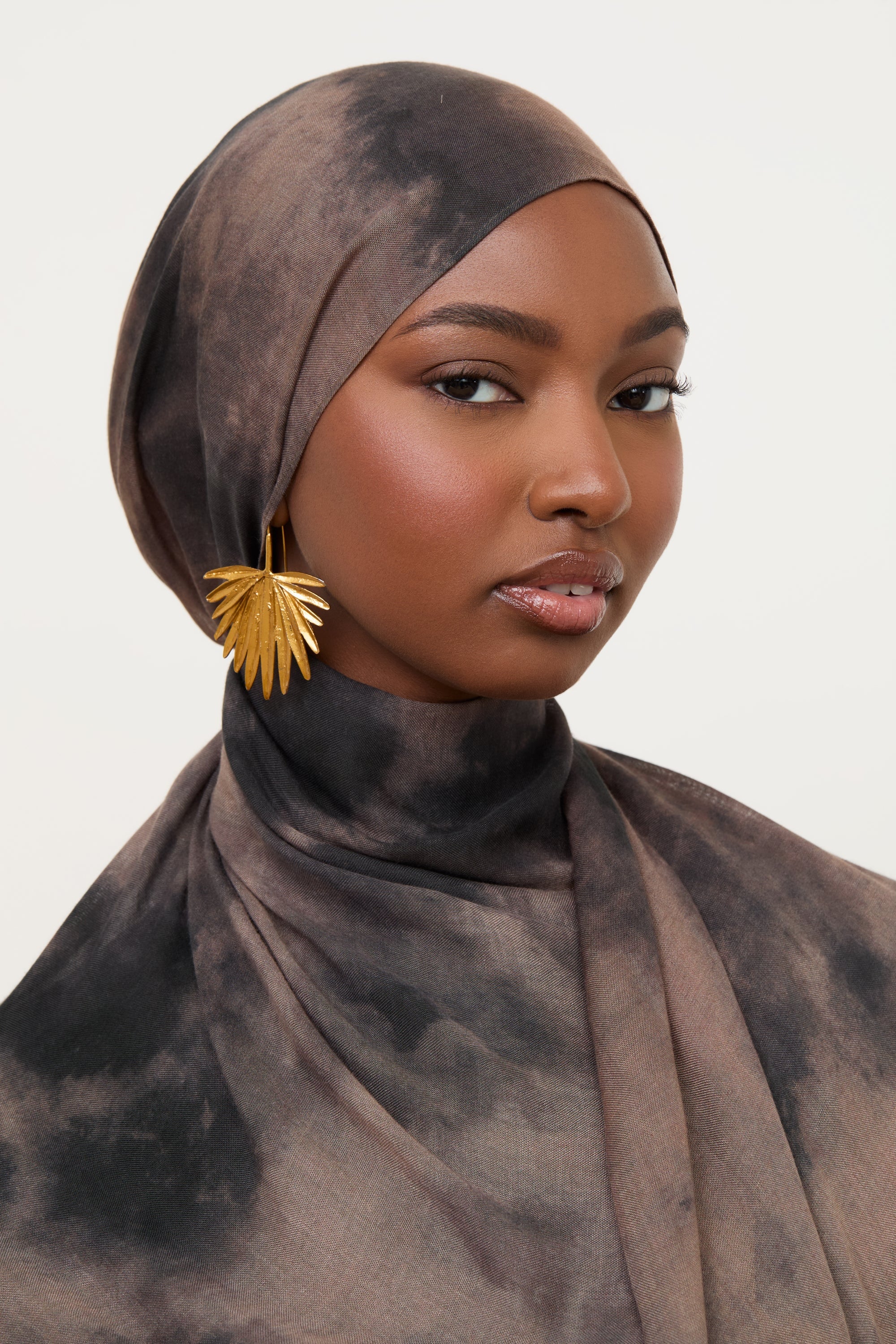 Printed Modal Hijab - Black Earth Hijabs Veiled 