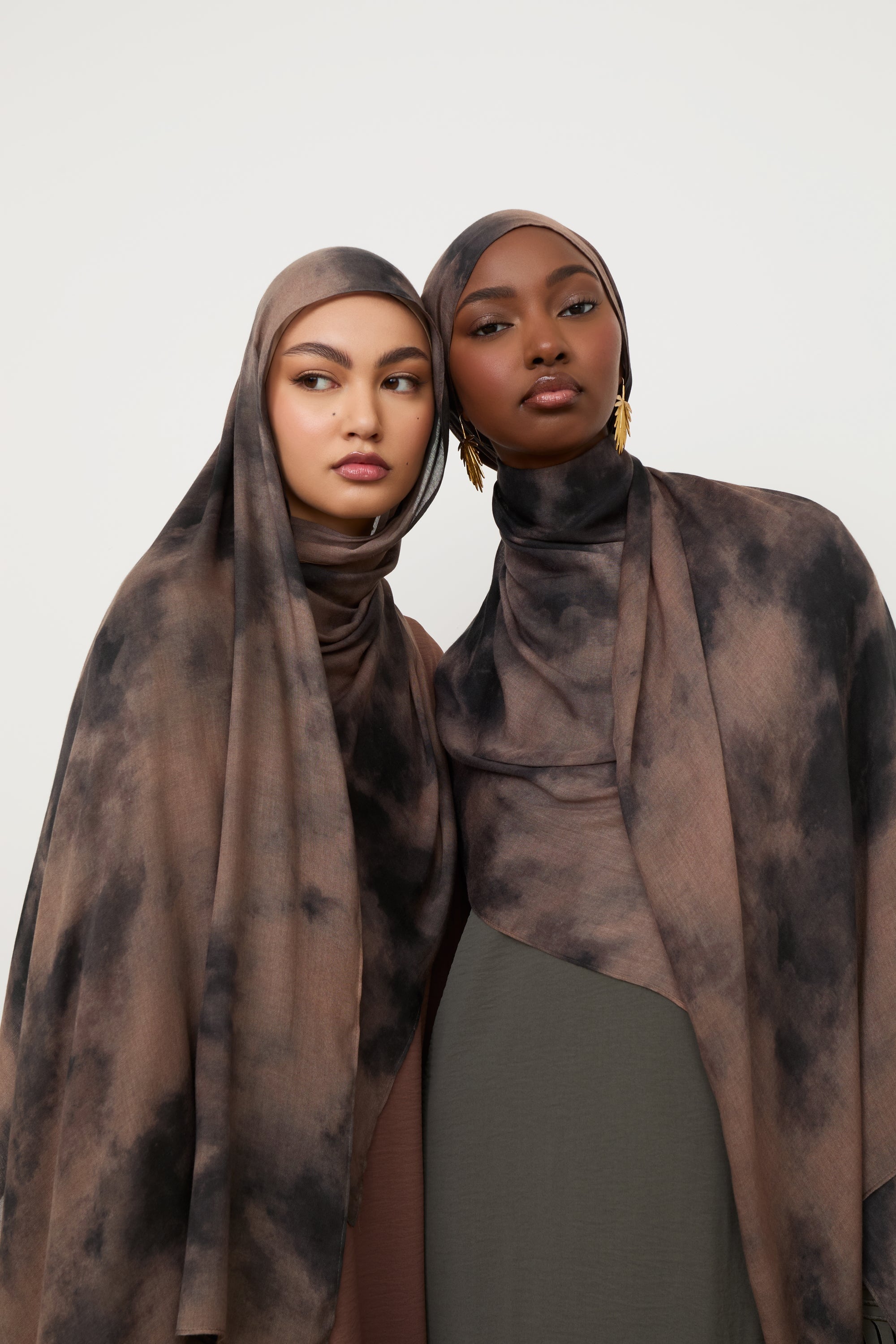 Printed Modal Hijab - Black Earth Hijabs Veiled 