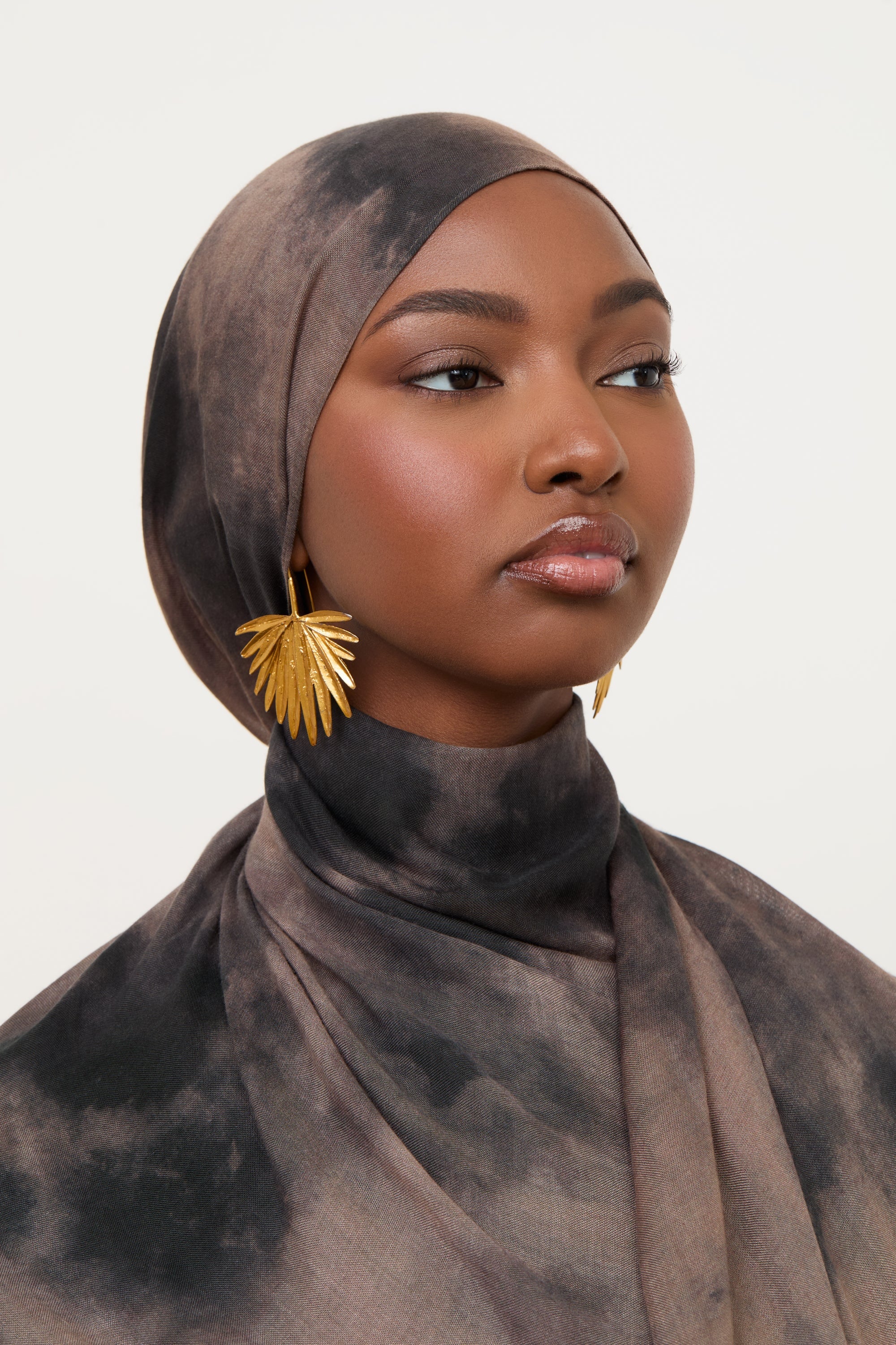 Printed Modal Hijab - Black Earth Hijabs Veiled 