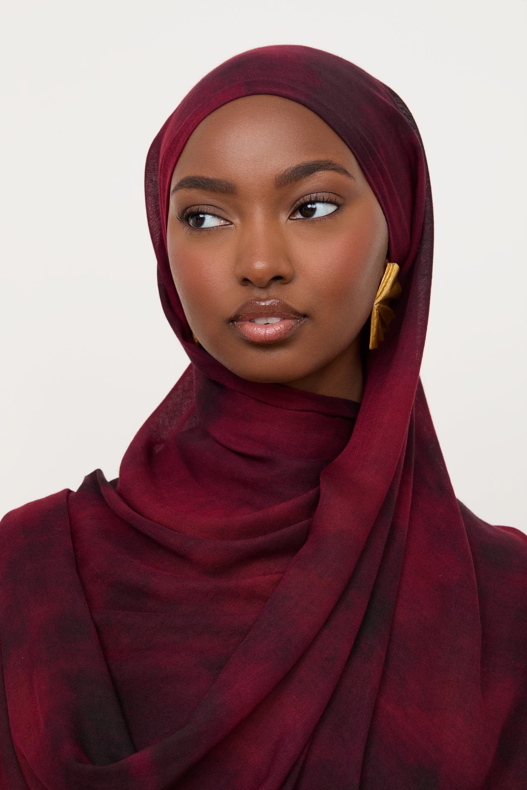 Printed Modal Hijab - Black Ruby Hijabs Veiled 