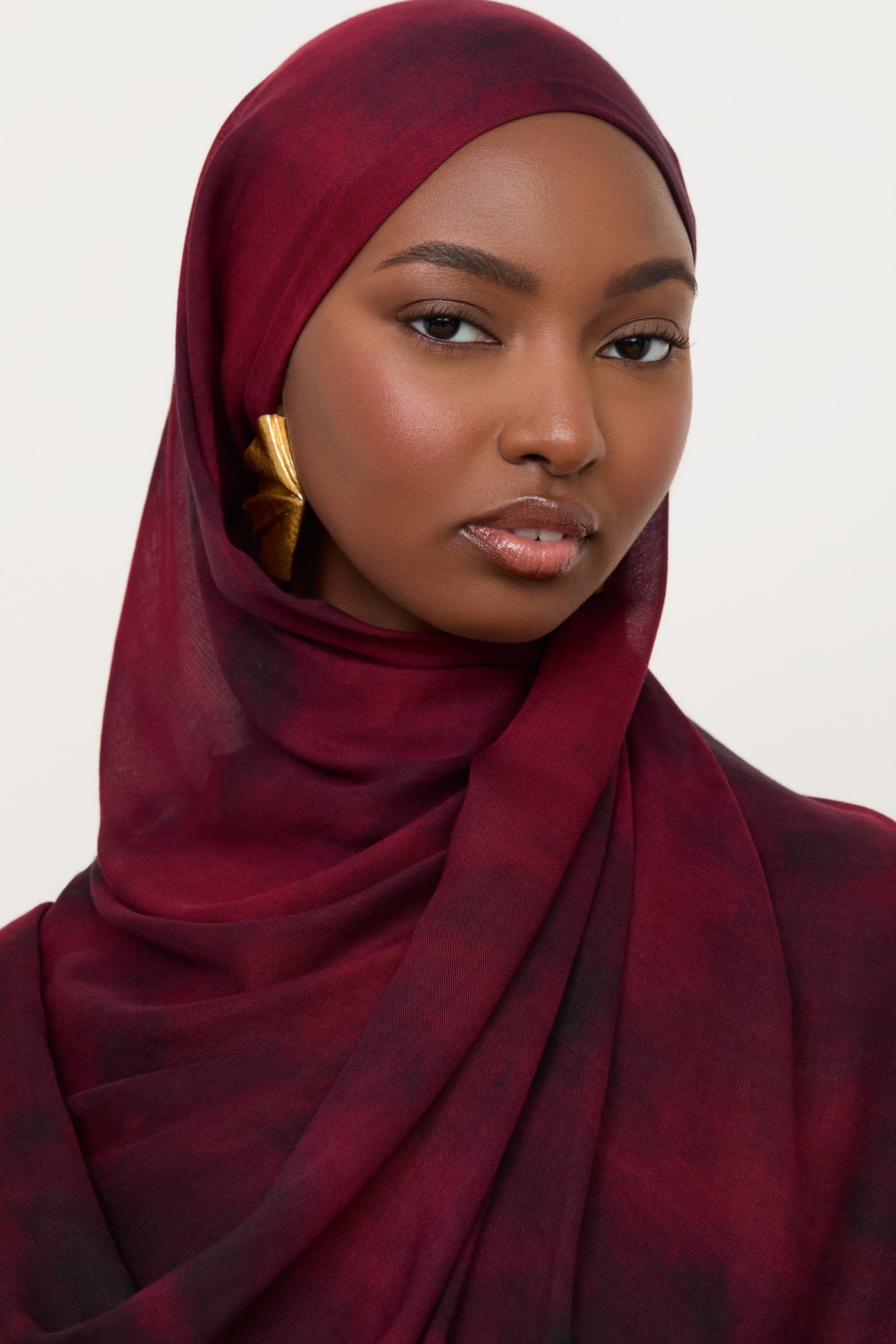 Printed Modal Hijab - Black Ruby Hijabs Veiled 