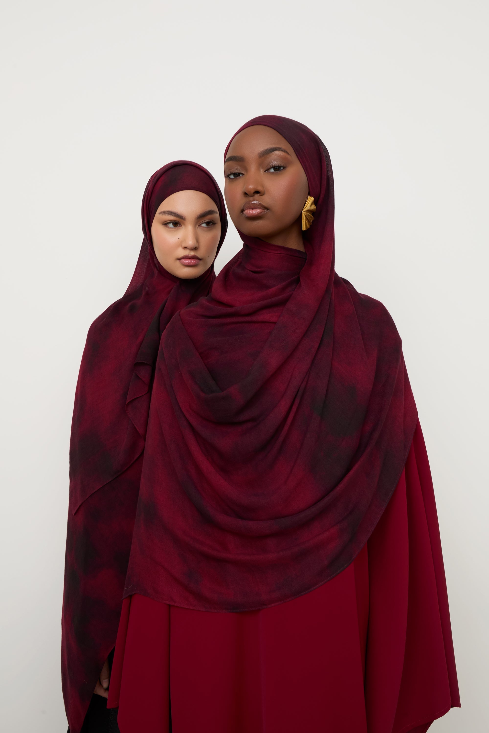 Printed Modal Hijab - Black Ruby Hijabs Veiled 