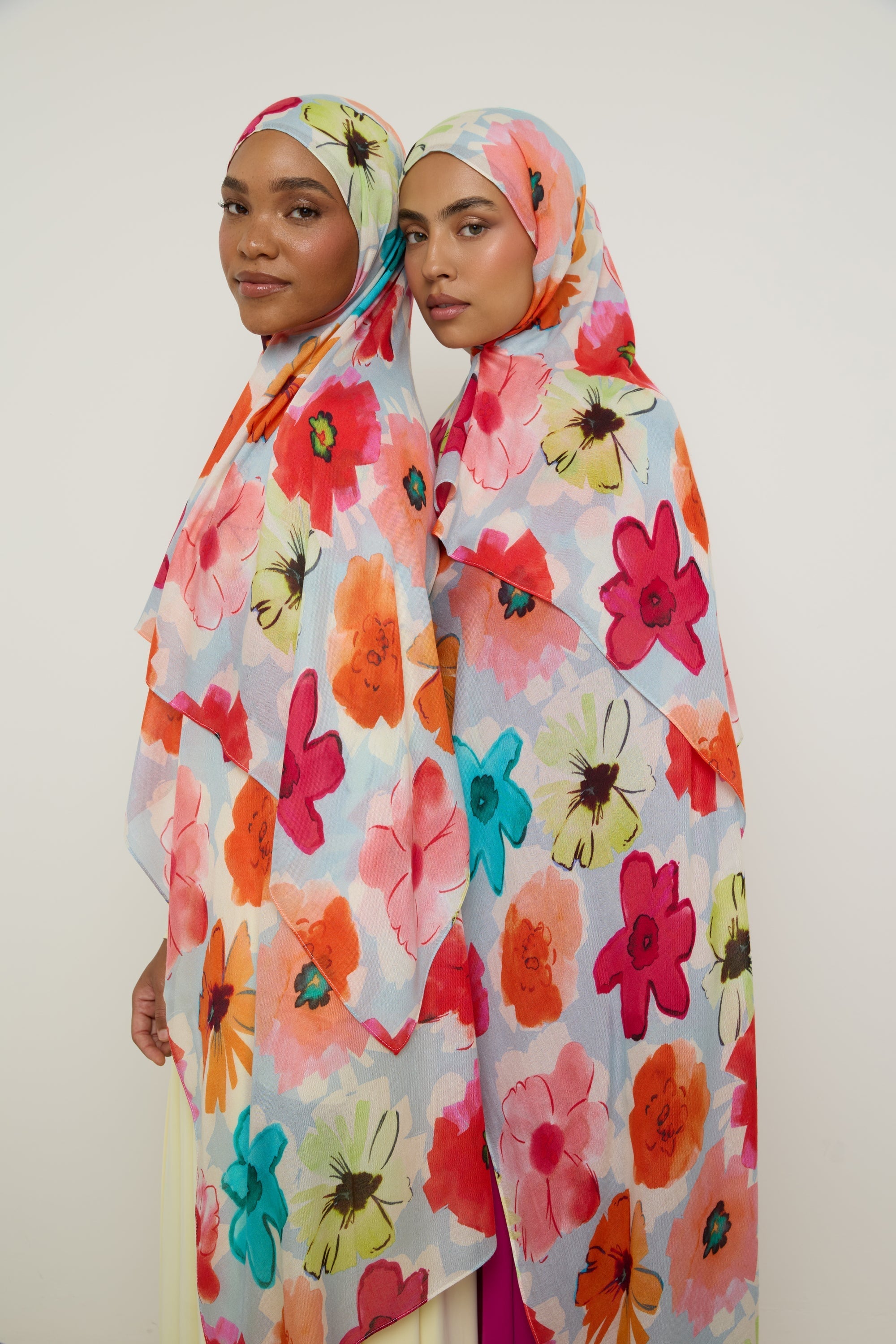 Printed Modal Hijab - Botanical Blue Hijab Veiled 
