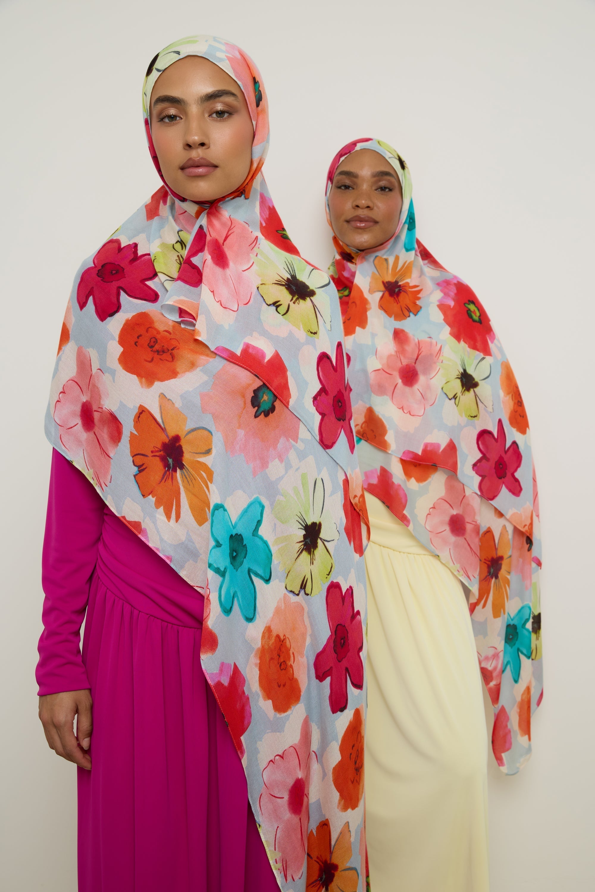 Printed Modal Hijab - Botanical Blue Hijab Veiled 
