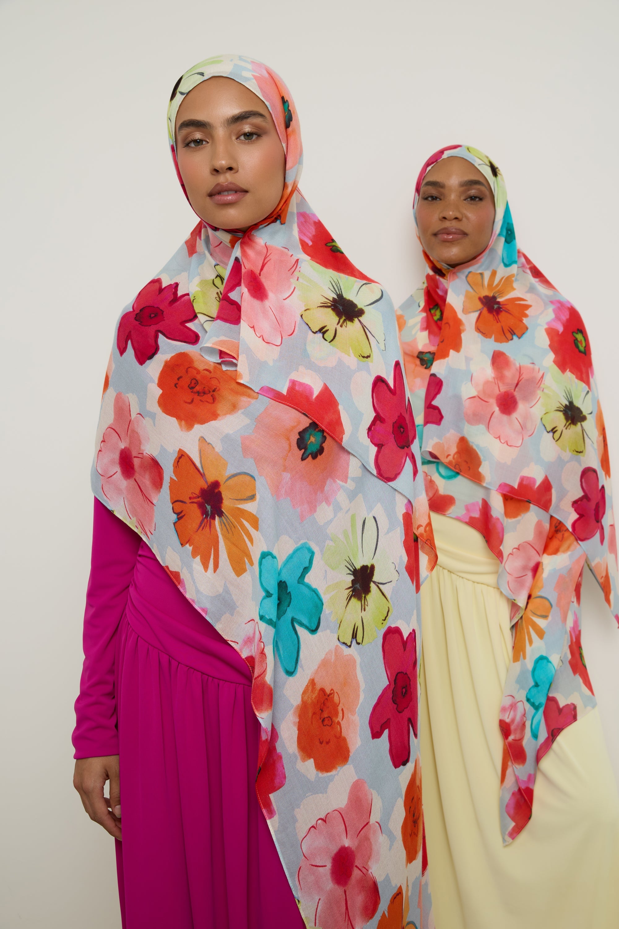 Printed Modal Hijab - Botanical Blue Hijab Veiled 