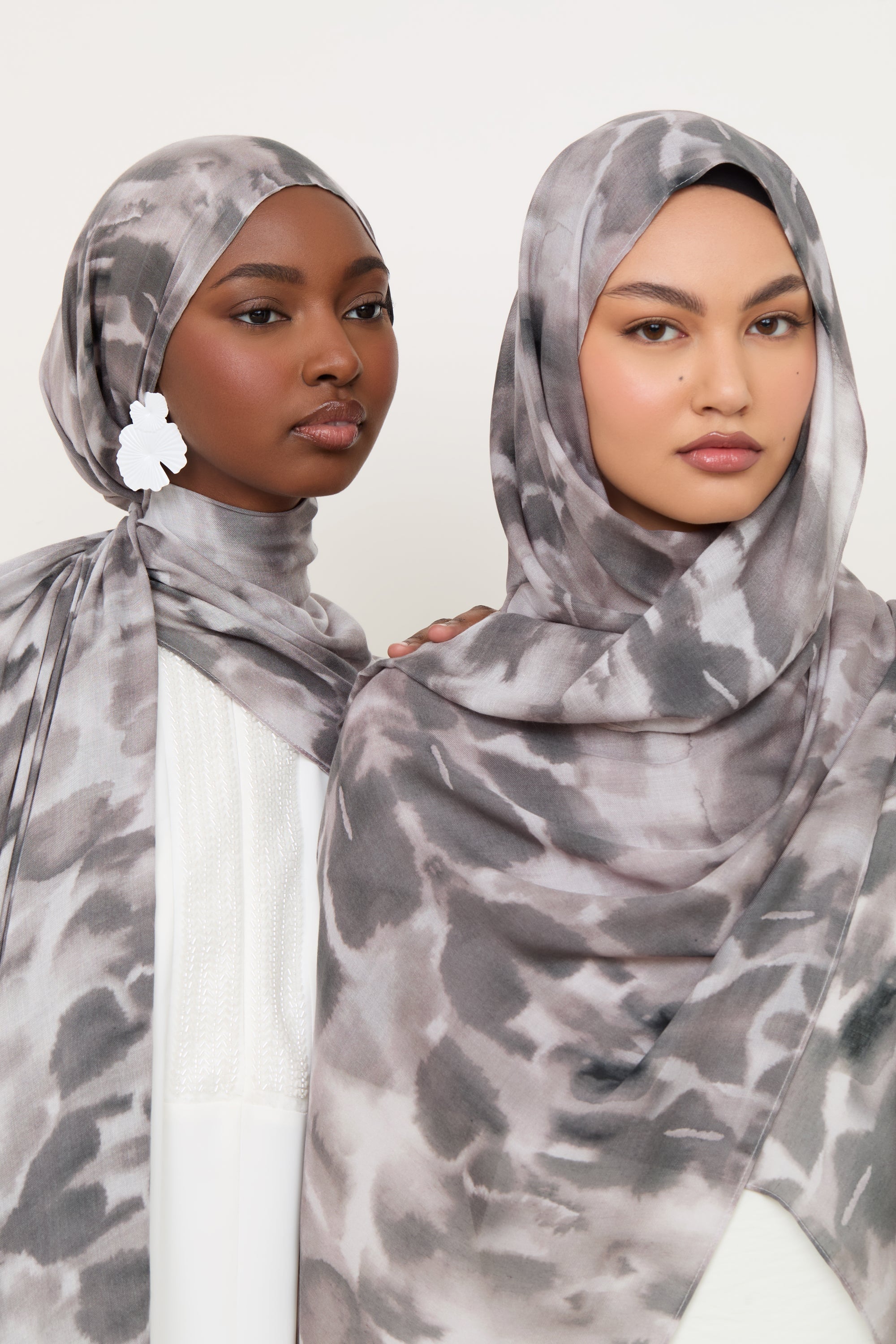 Printed Modal Hijab - Cloudy Stone Hijabs Veiled 