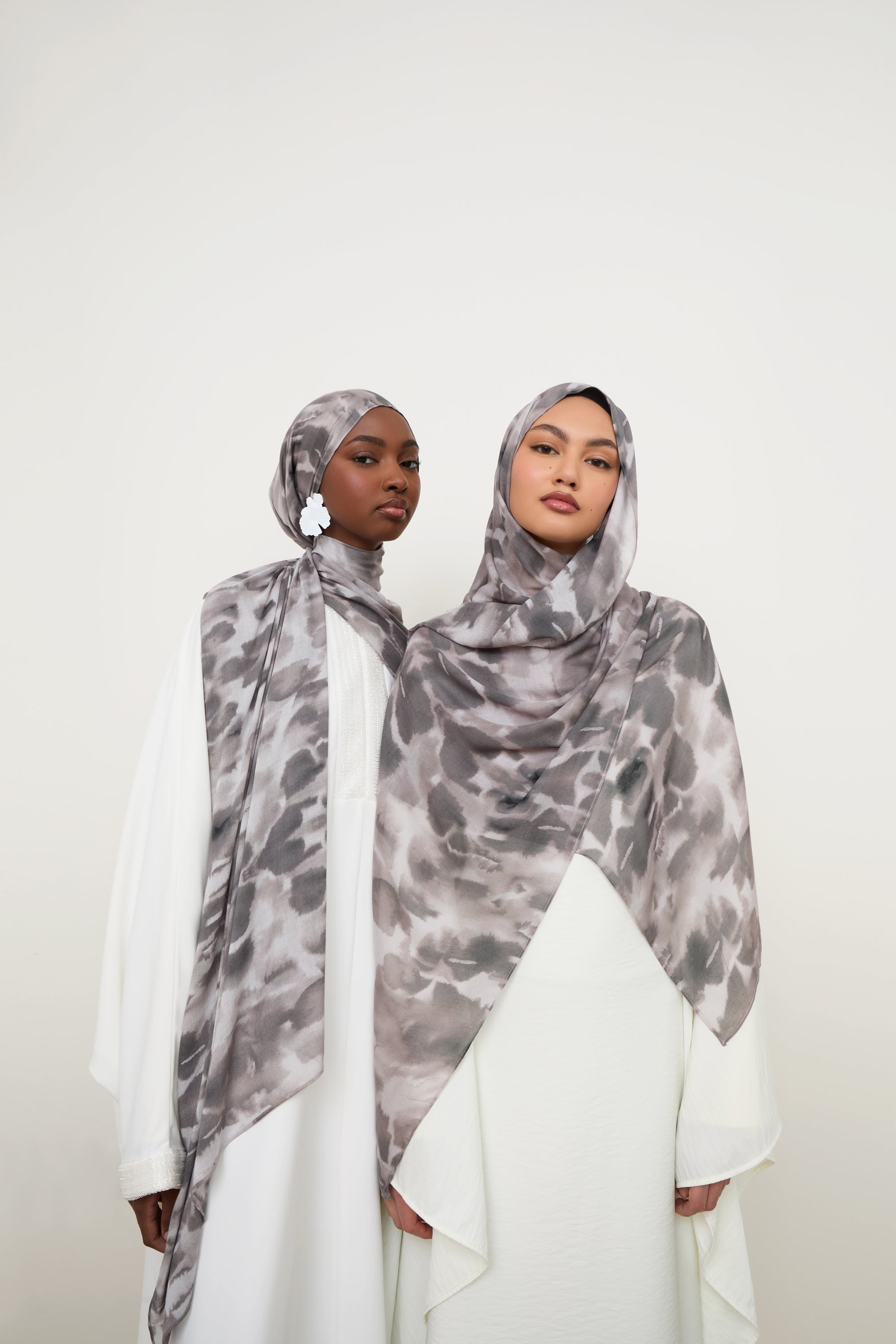 Printed Modal Hijab - Cloudy Stone Hijabs Veiled 