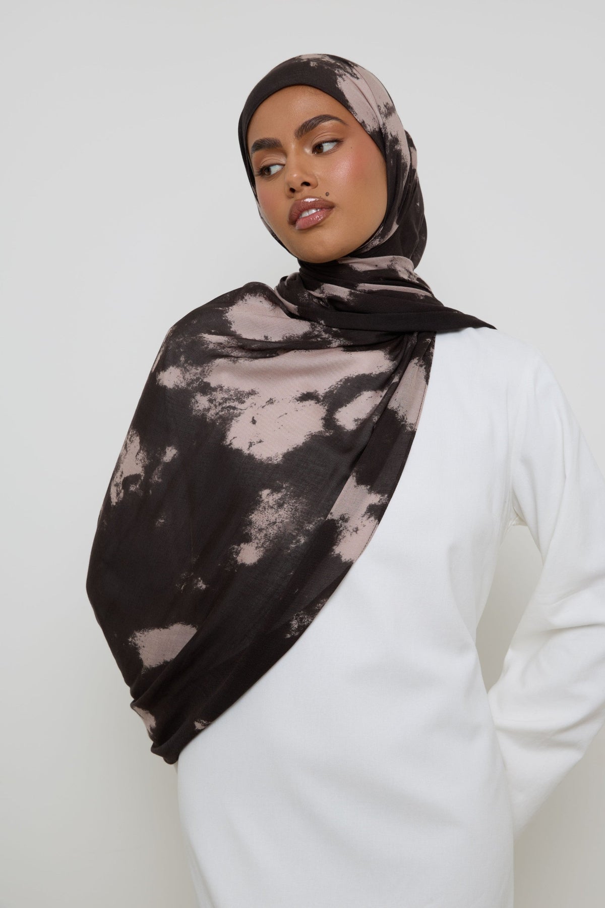 Printed Modal Hijab - Coffee Clouds Hijabs Veiled 
