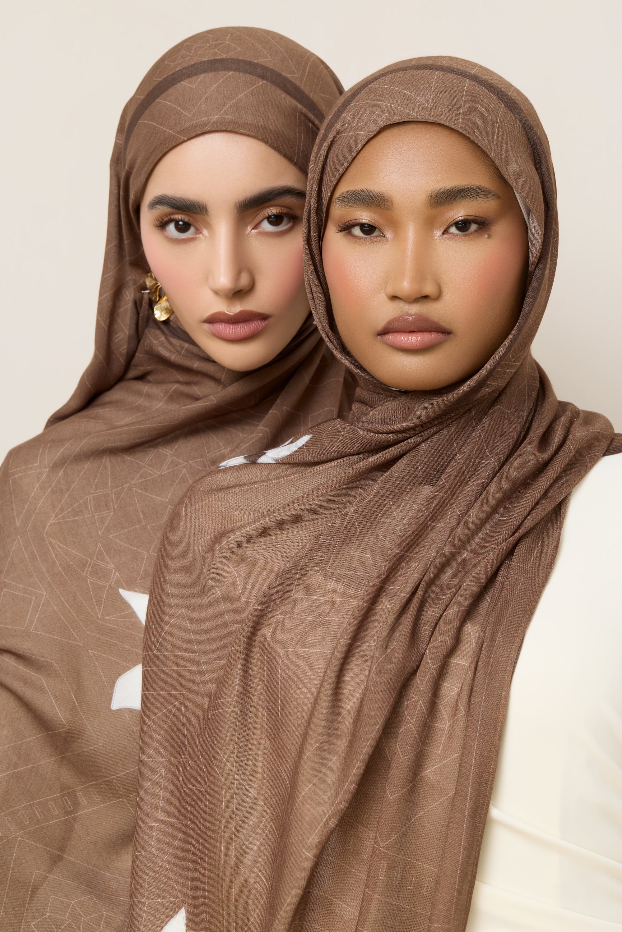 Printed Modal Hijab - Damascene Hijabs Veiled 