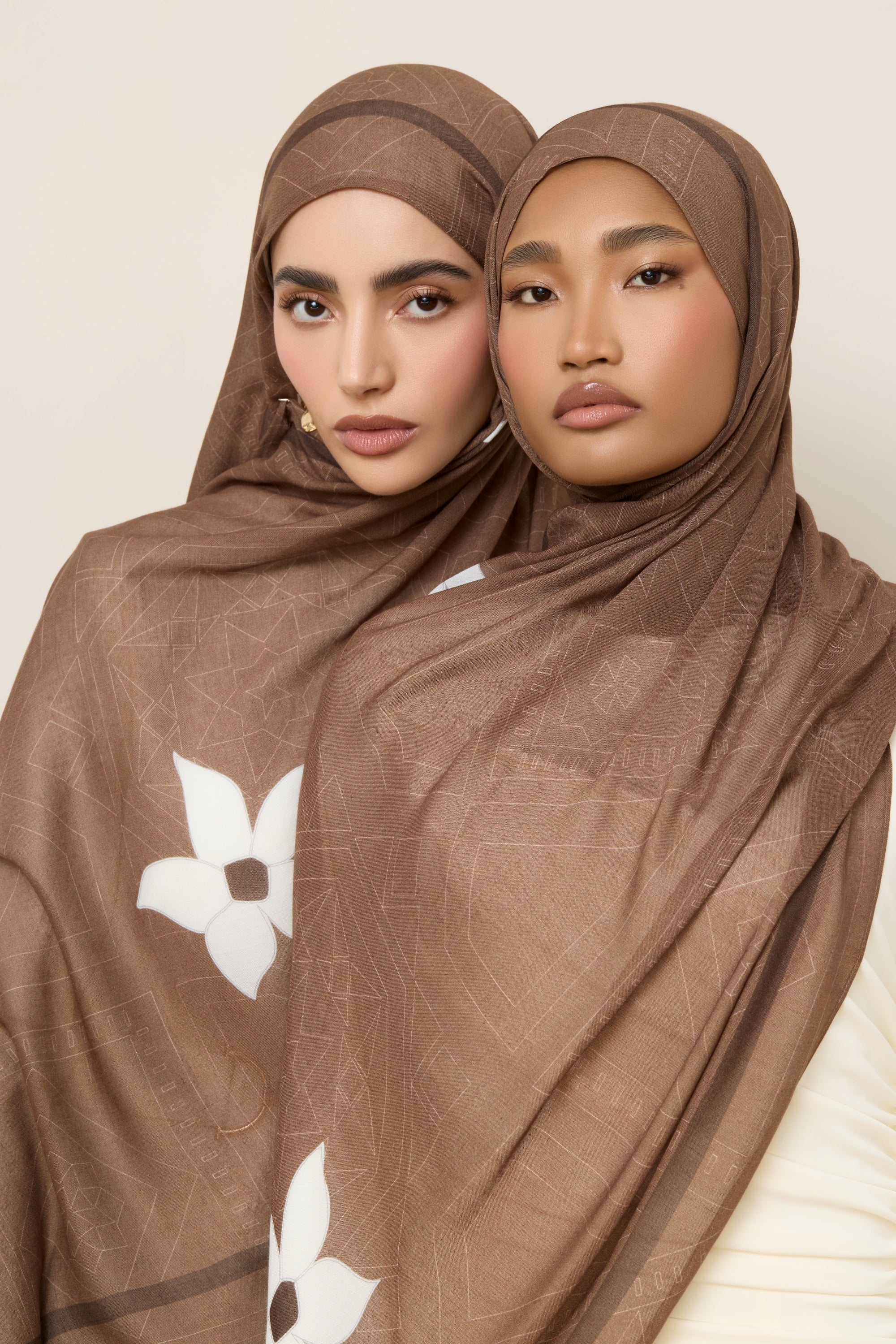 Printed Modal Hijab - Damascene Hijabs Veiled 