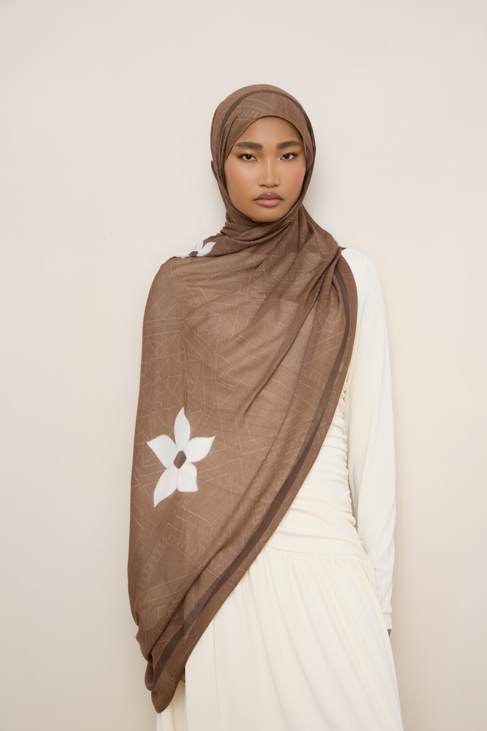 Printed Modal Hijab - Damascene Hijabs Veiled 