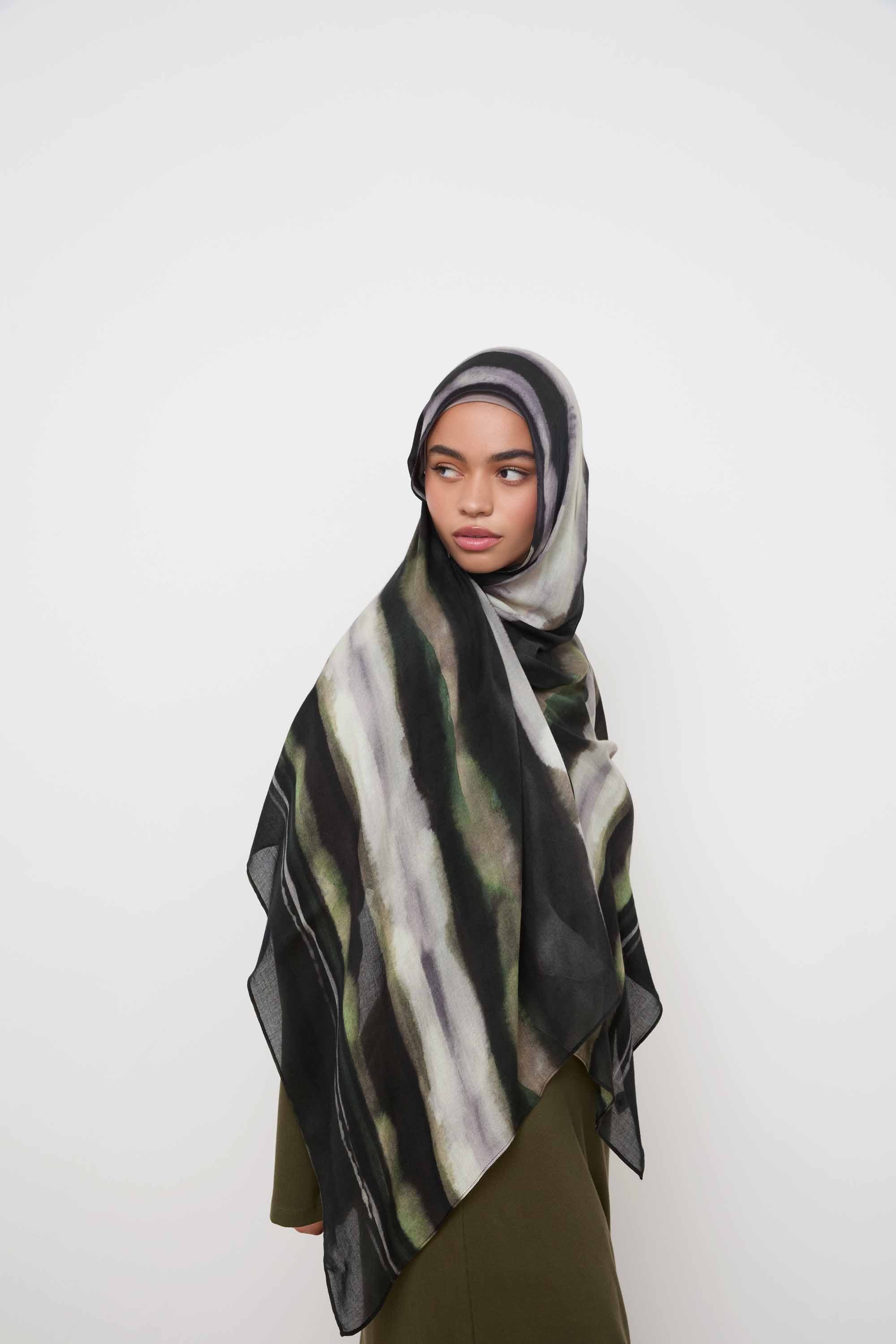 Printed Modal Hijab - Earth Waves Hijabs Veiled 