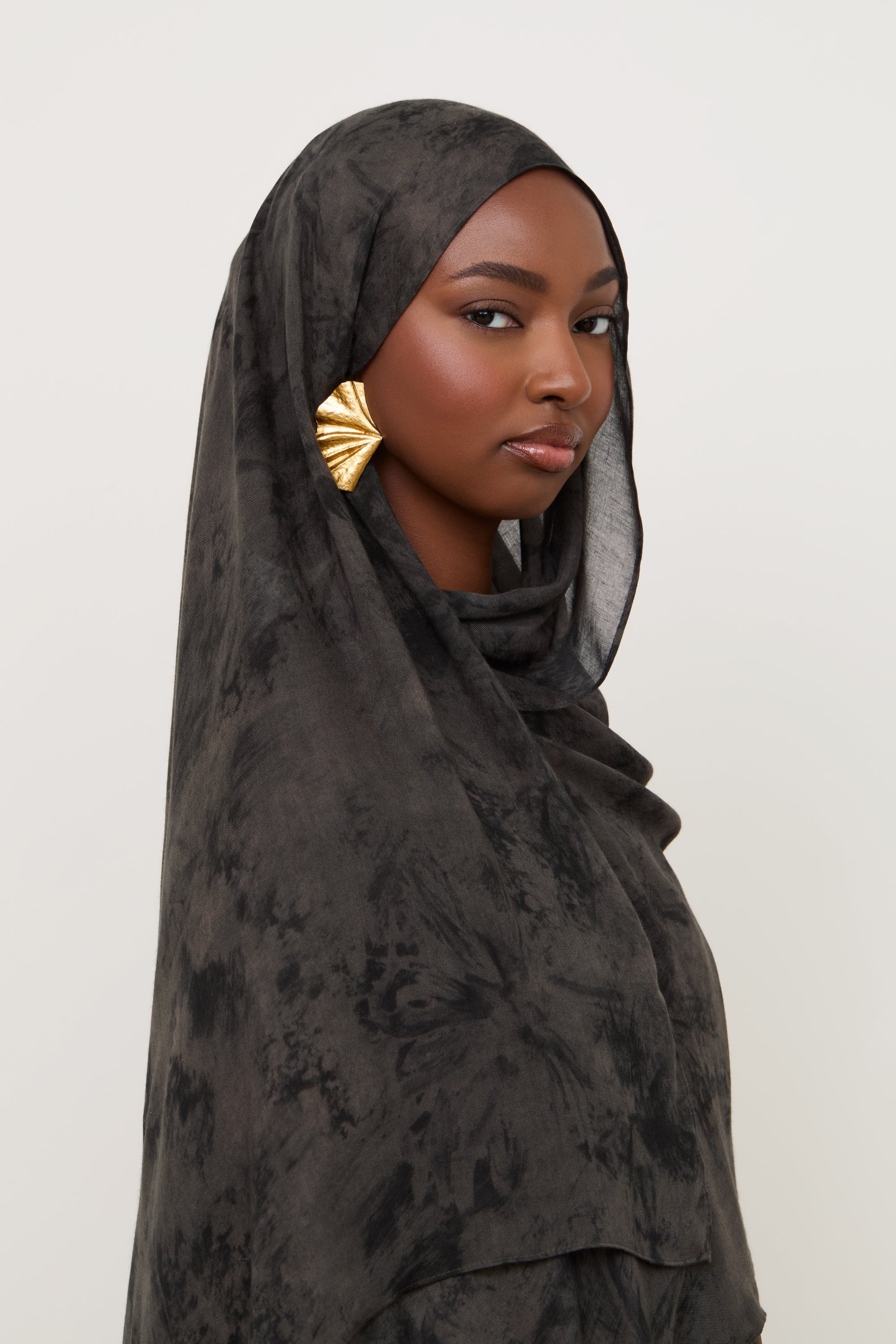 Printed Modal Hijab - Ebony Mist Hijabs Veiled 