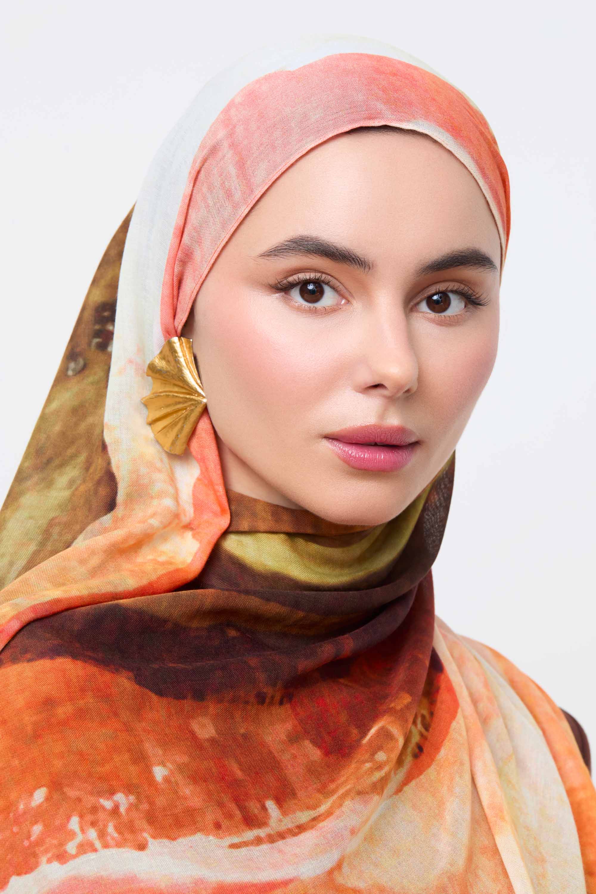 Printed Modal Hijab - Golden Sands Hijabs Veiled 