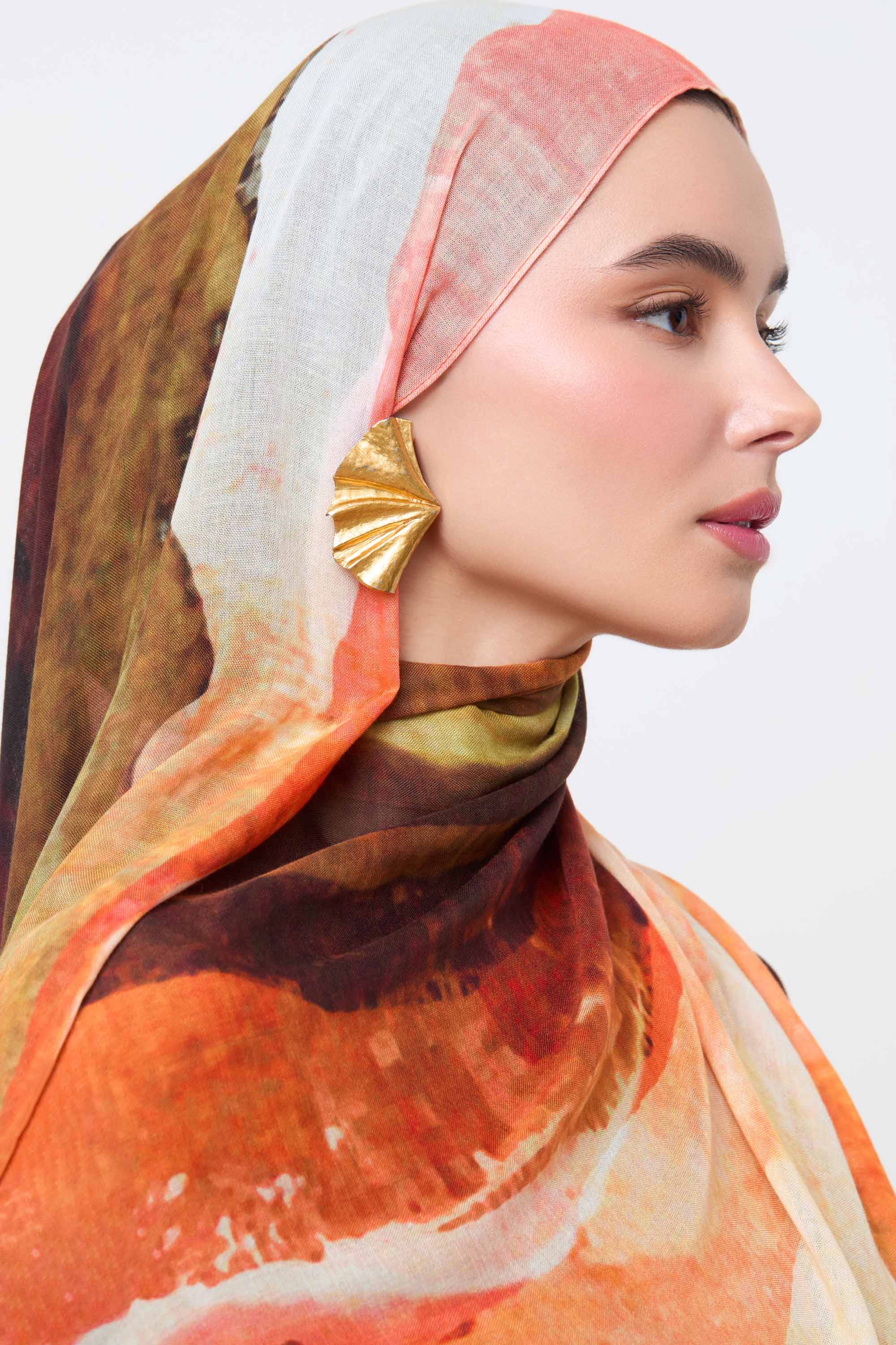 Printed Modal Hijab - Golden Sands Hijabs Veiled 