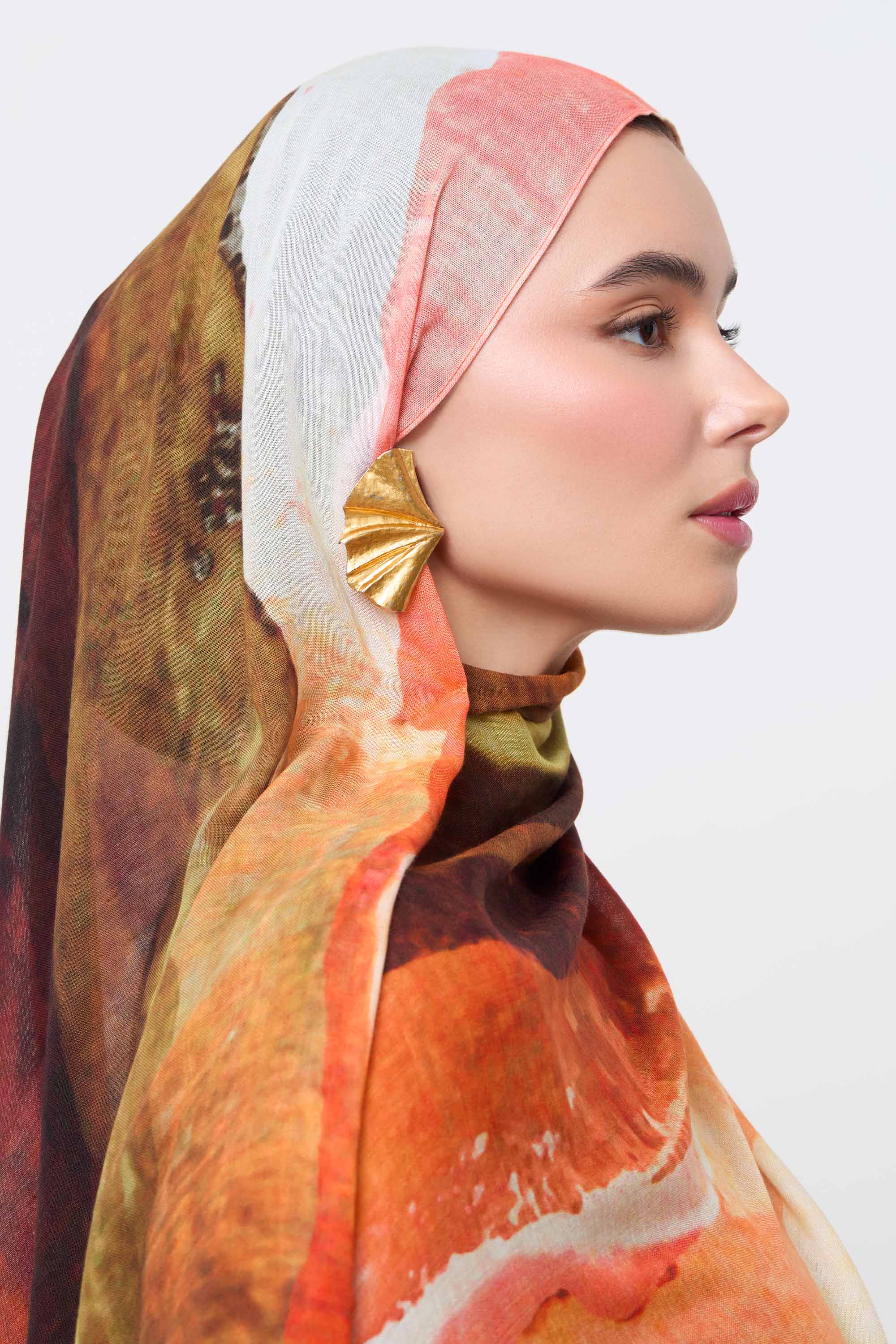 Printed Modal Hijab - Golden Sands Hijabs Veiled 