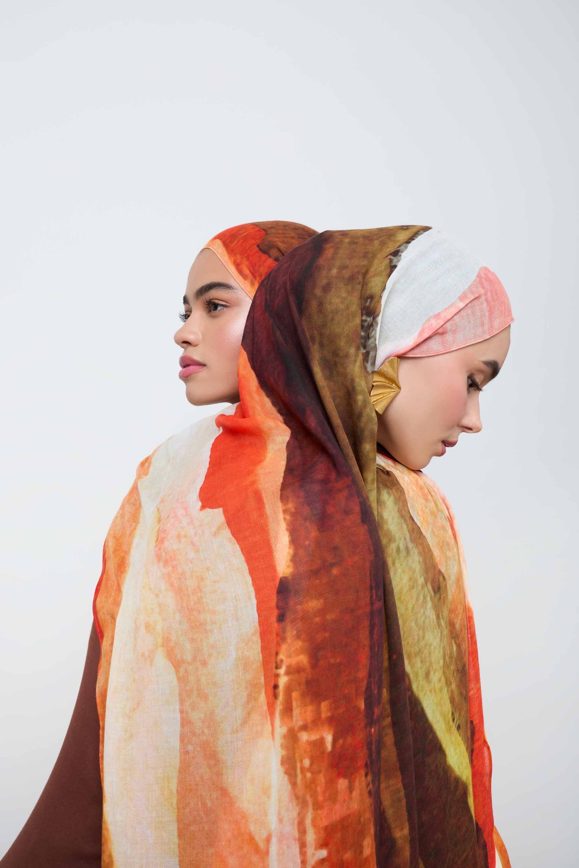 Printed Modal Hijab - Golden Sands Hijabs Veiled 