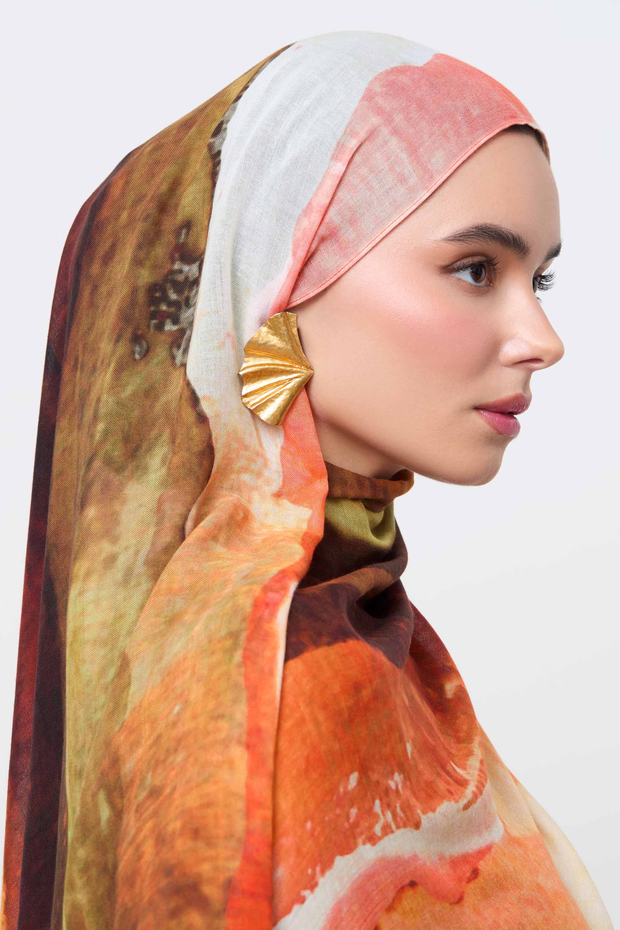 Printed Modal Hijab - Golden Sands Hijabs Veiled 