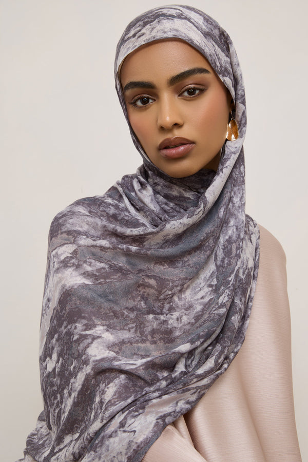 Printed Modal Hijab - Granite Hijabs Veiled 