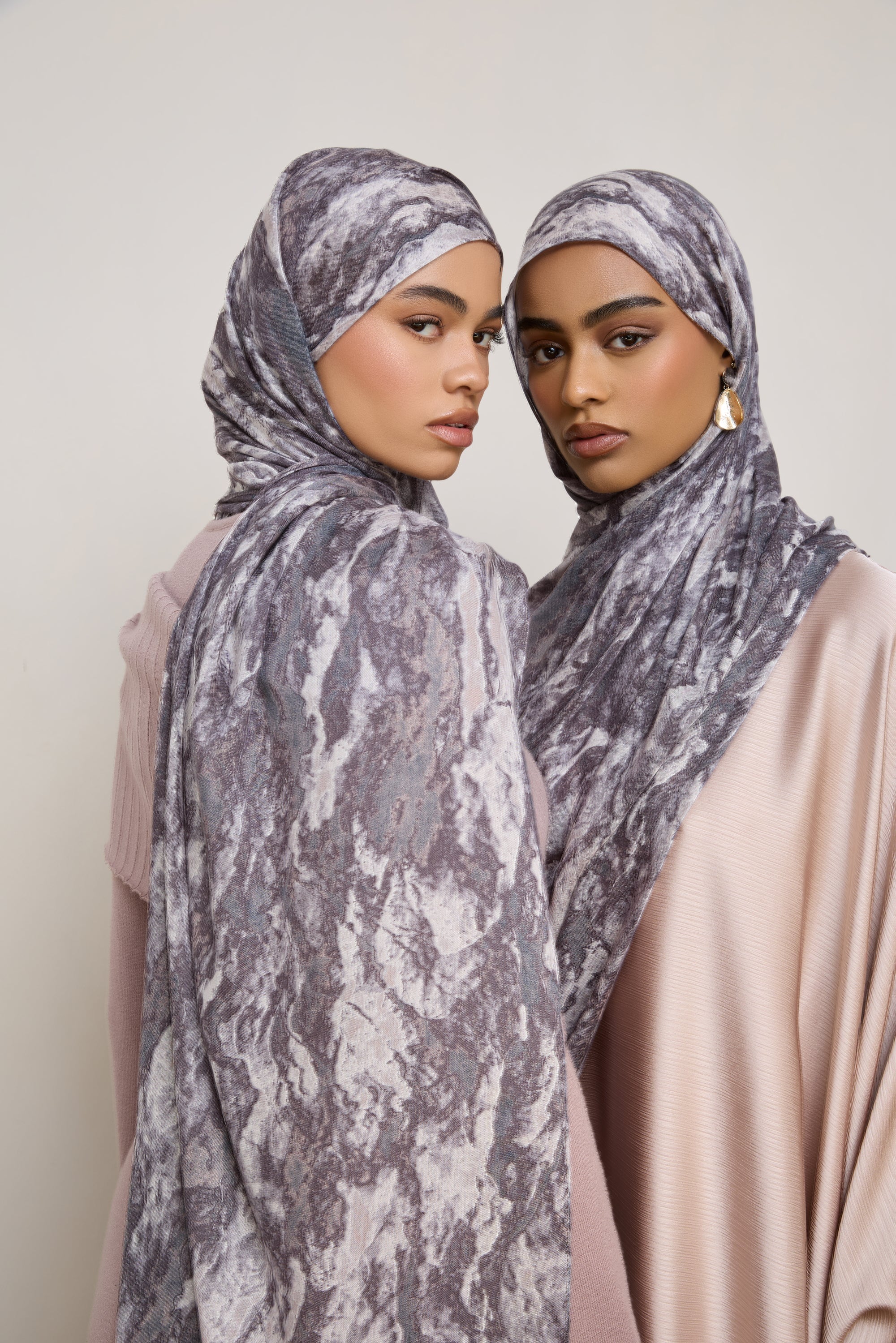 Printed Modal Hijab - Granite Hijabs Veiled 