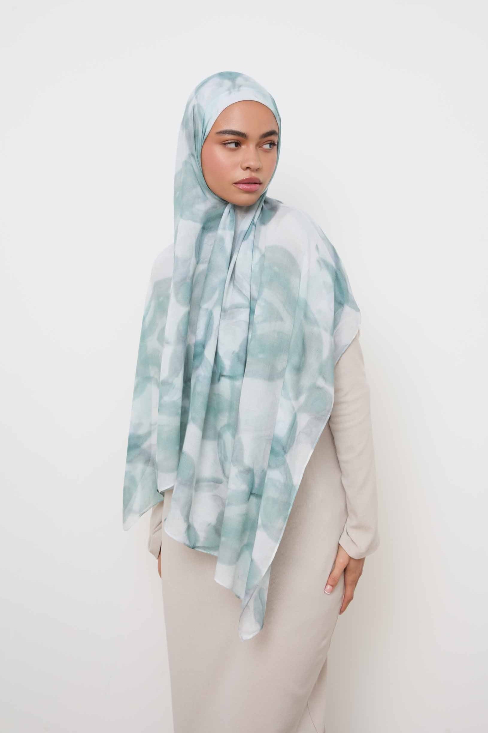 Printed Modal Hijab - Icy Bloom Hijabs Veiled 