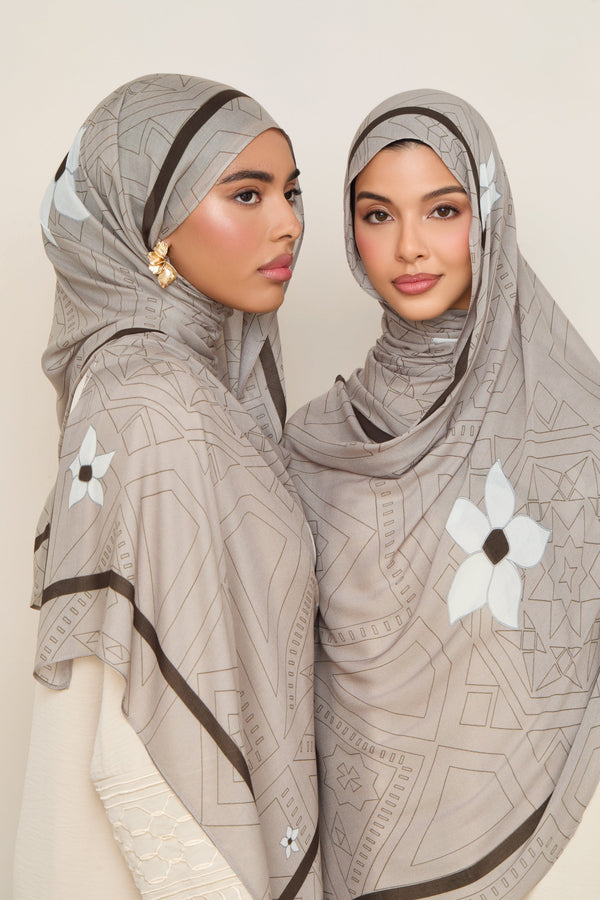 Printed Modal Hijab - Levant Bloom Hijabs Veiled 