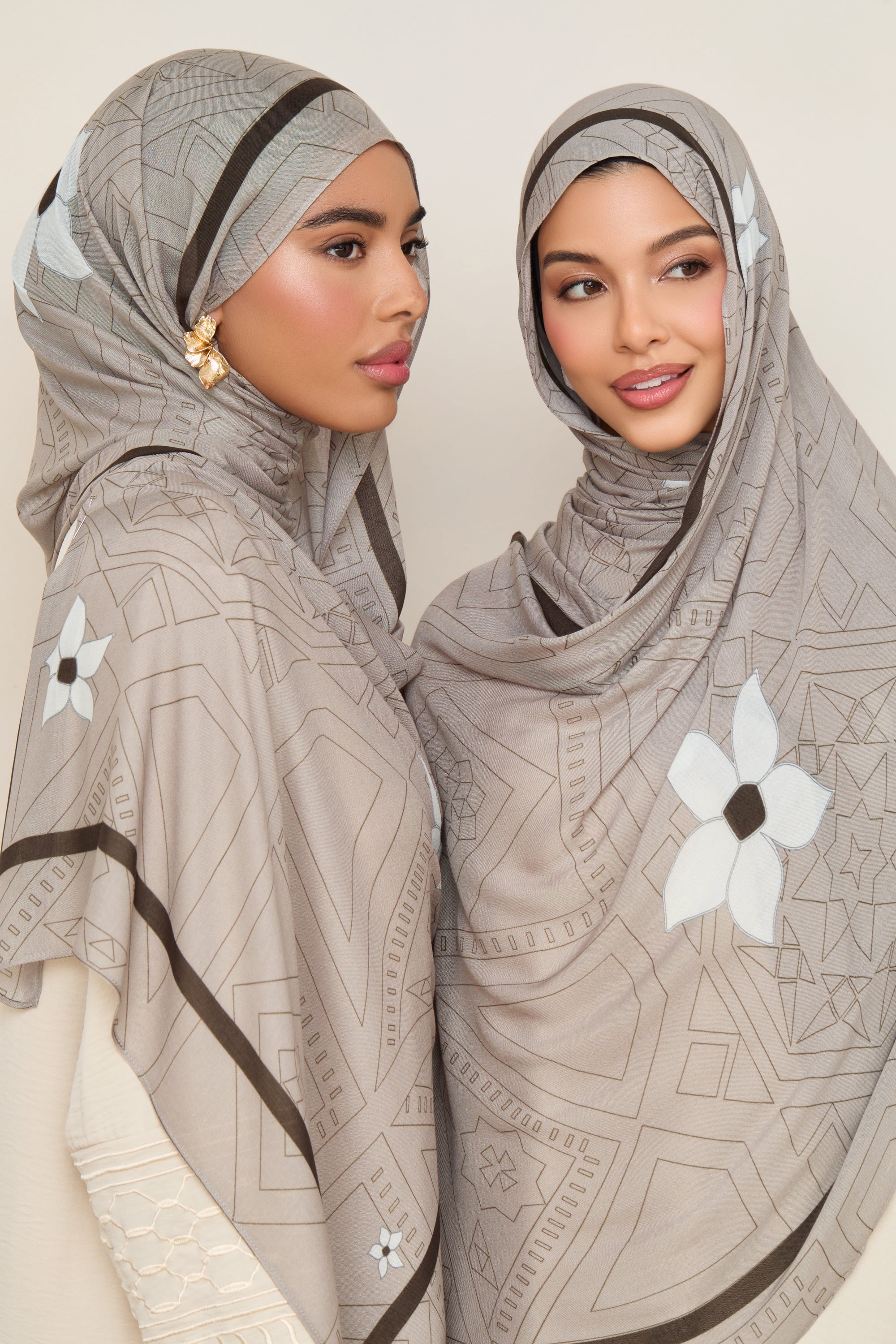 Printed Modal Hijab - Levant Bloom Hijabs Veiled 
