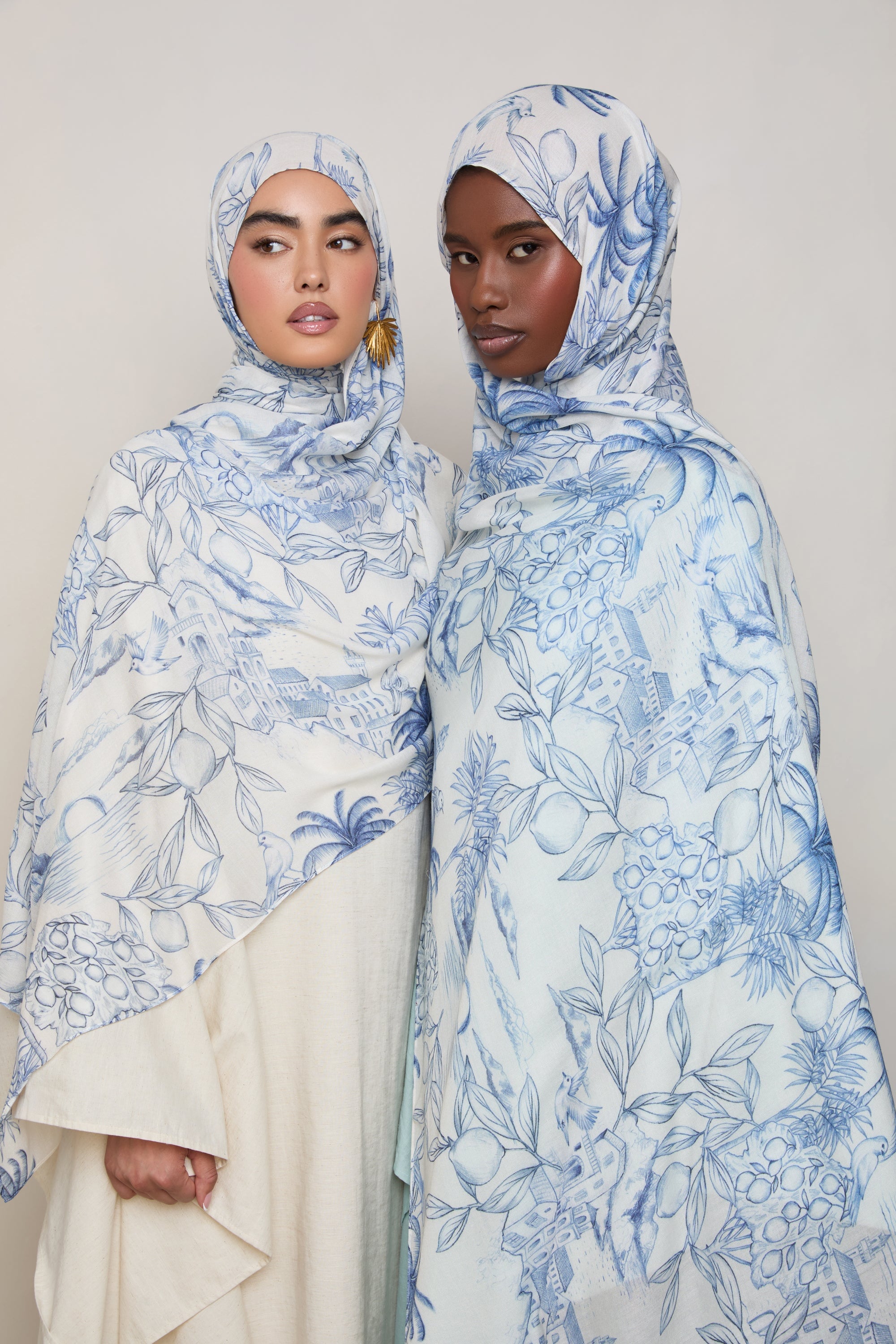 Printed Modal Hijab - Mediterrana Hijabs Veiled 