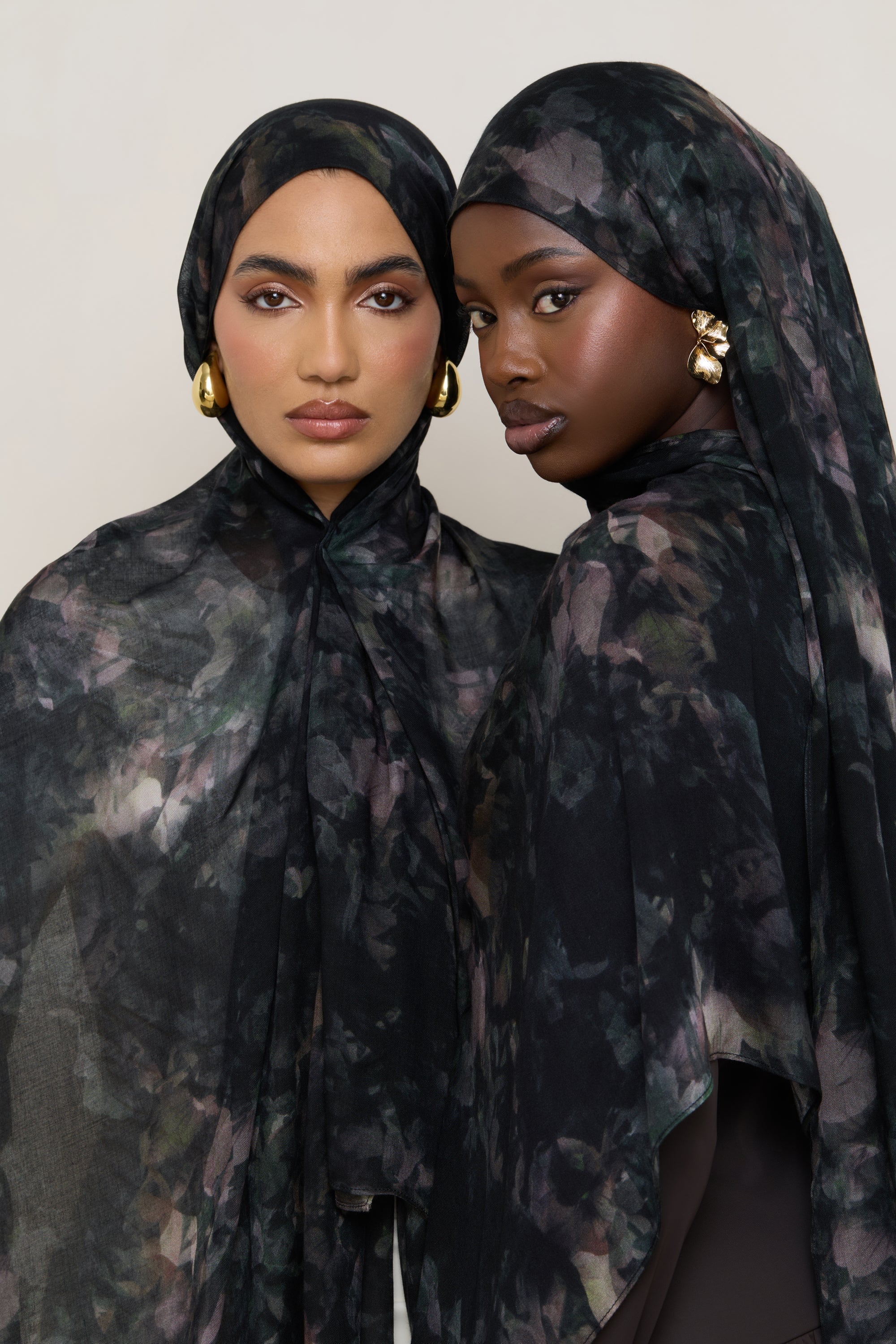 Printed Modal Hijab - Midnight Flora Hijabs Veiled 