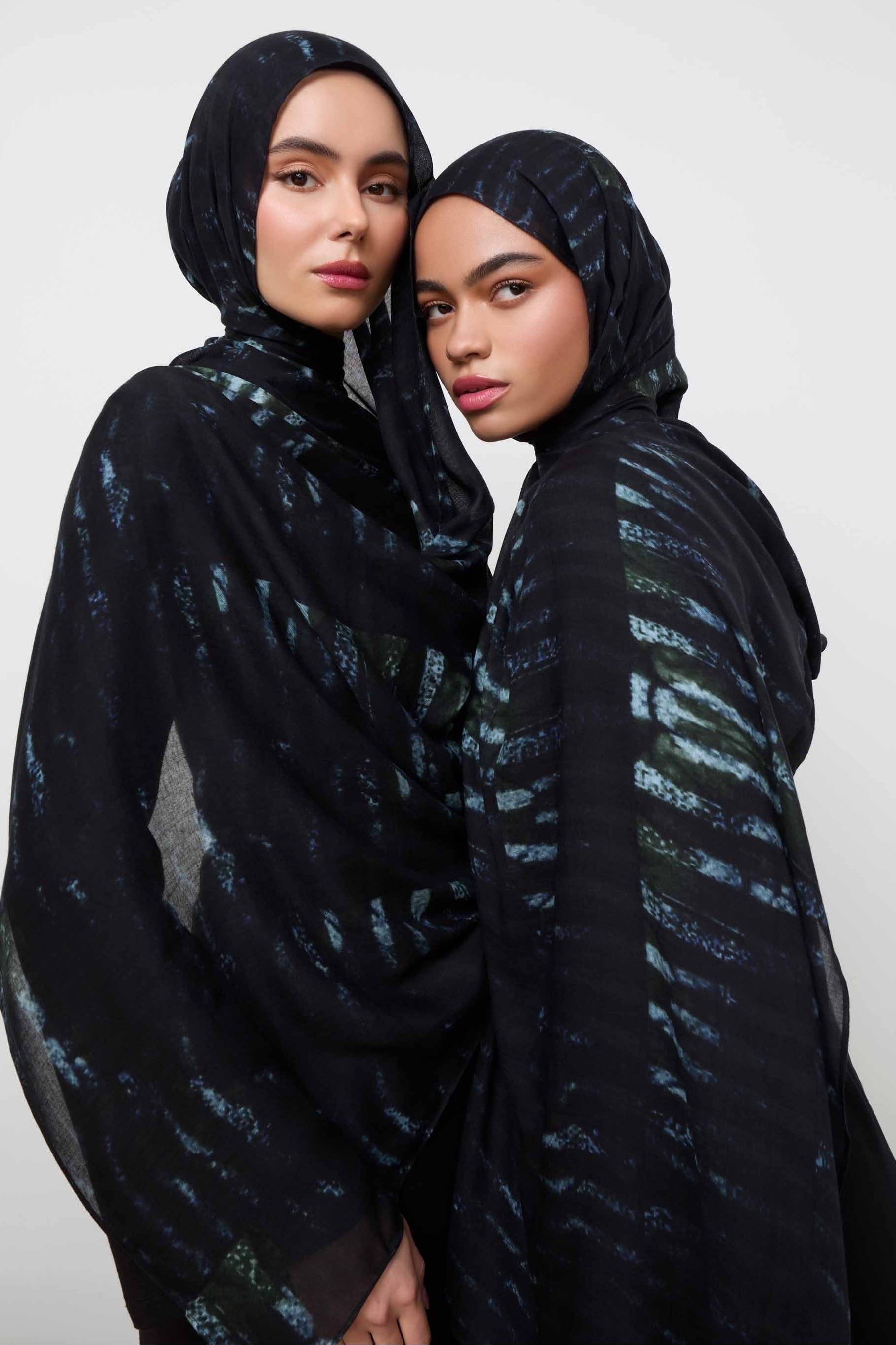 Printed Modal Hijab - Midnight Rain Hijabs Veiled 