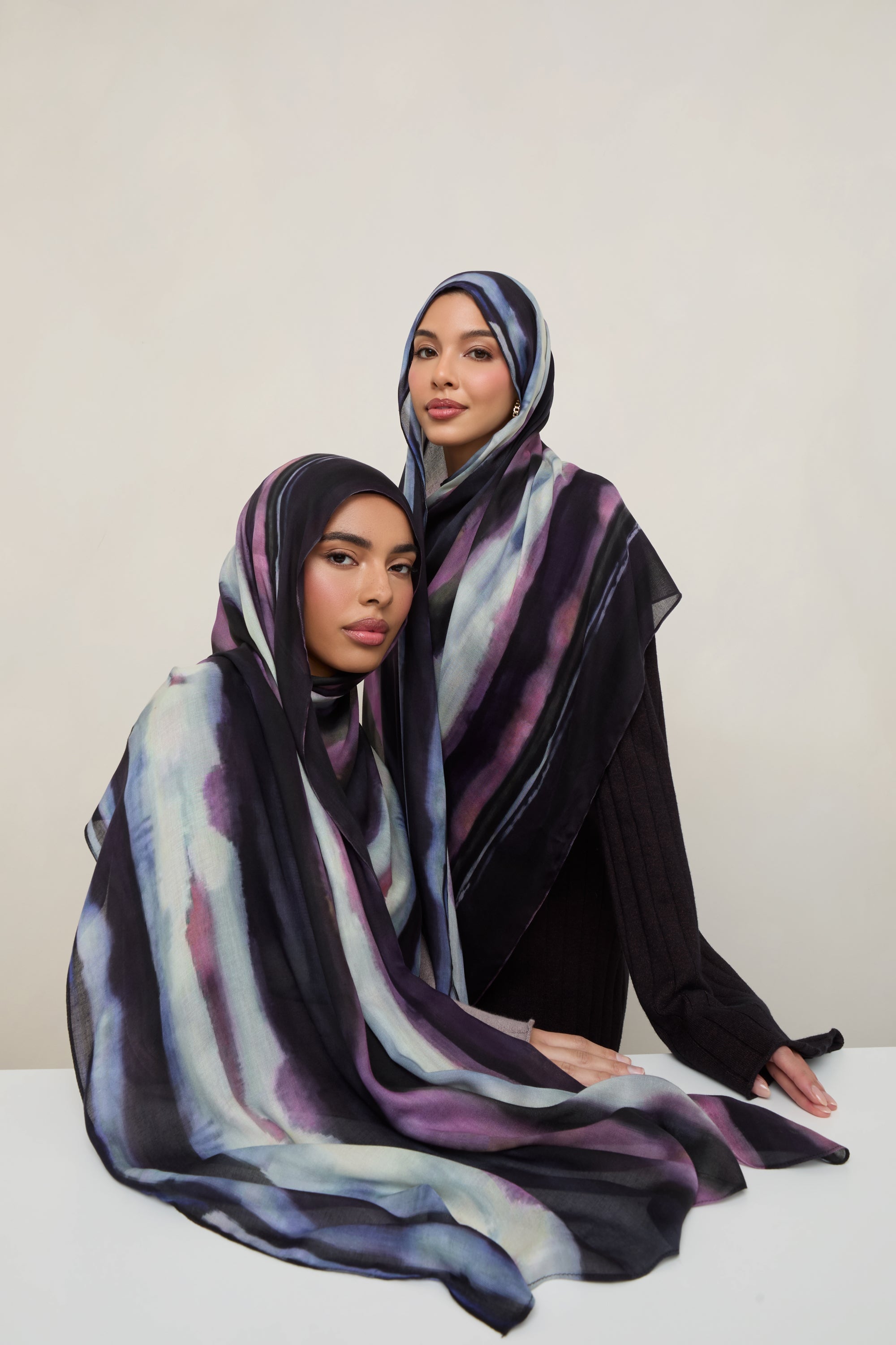 Printed Modal Hijab - Mulberry Waves