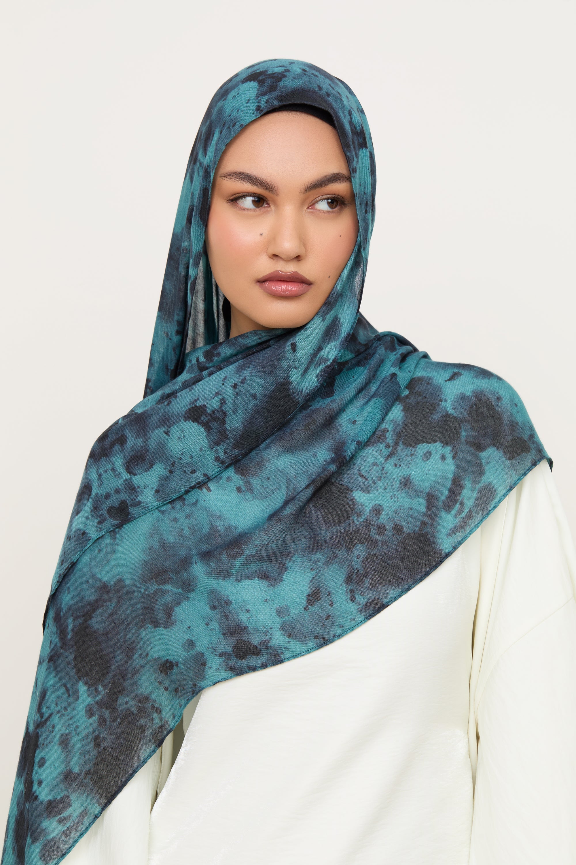 Printed Modal Hijab - Ocean Jade Hijabs Veiled 